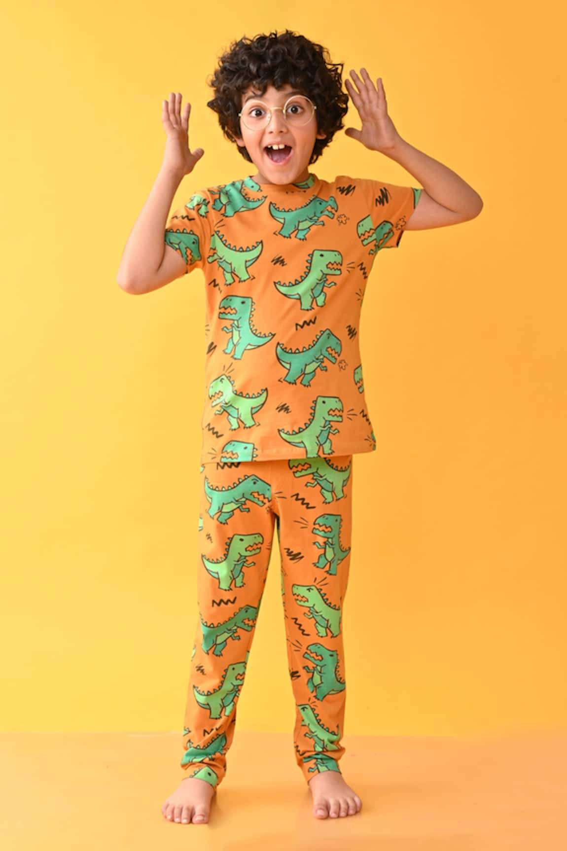 Anthrilo Dino Print T-Shirt With Pyjama