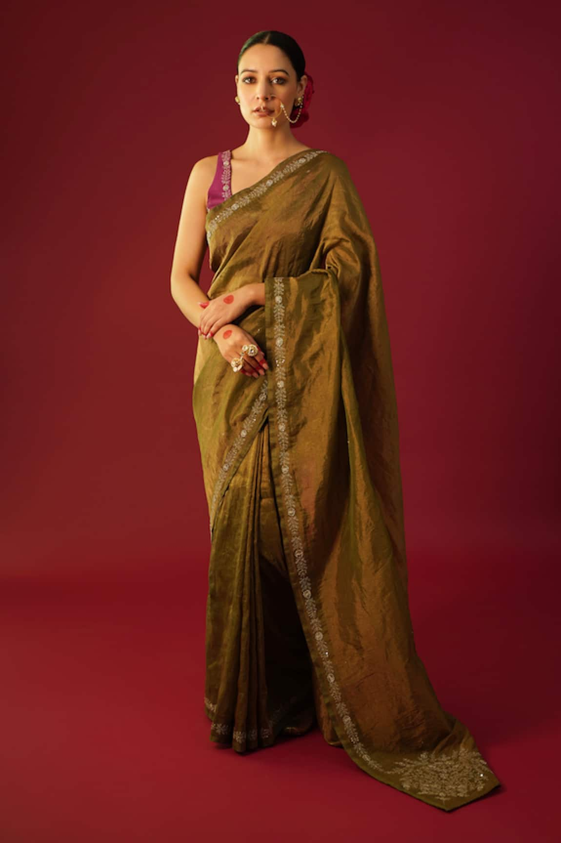 Rashi Jain Safa Embroidered Border Saree With Blouse