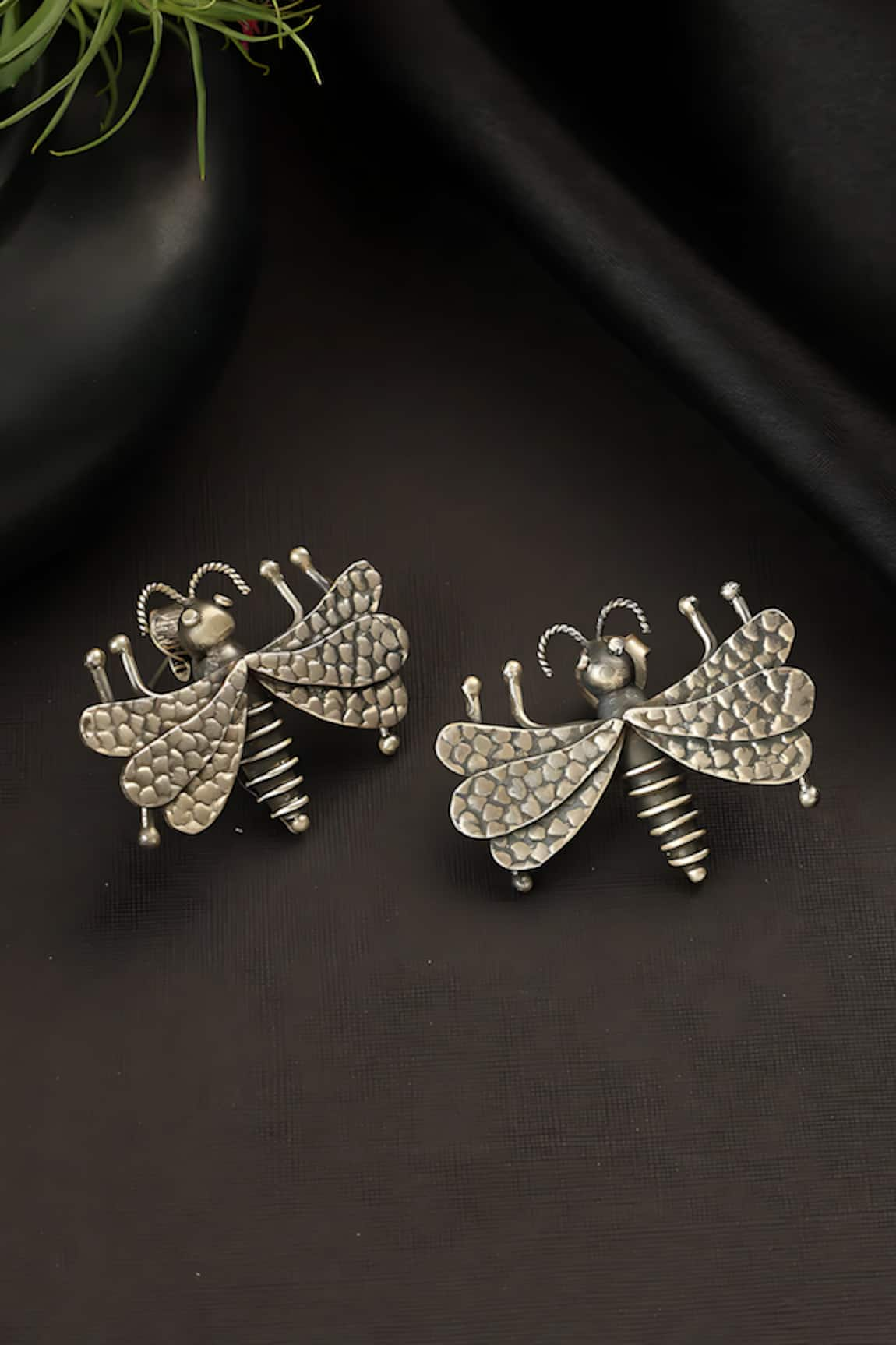 Mero Jewellery Bug Carved Earrings