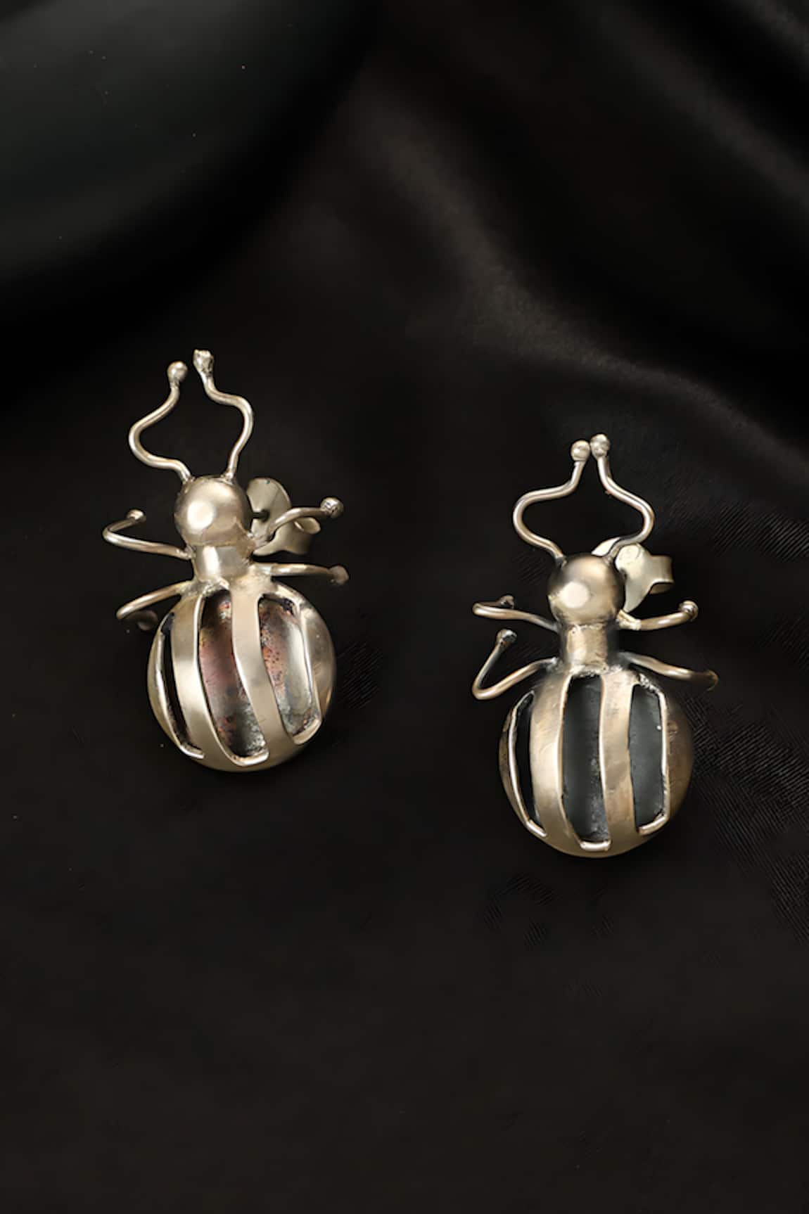 Mero Jewellery Beetle Carved Earrings