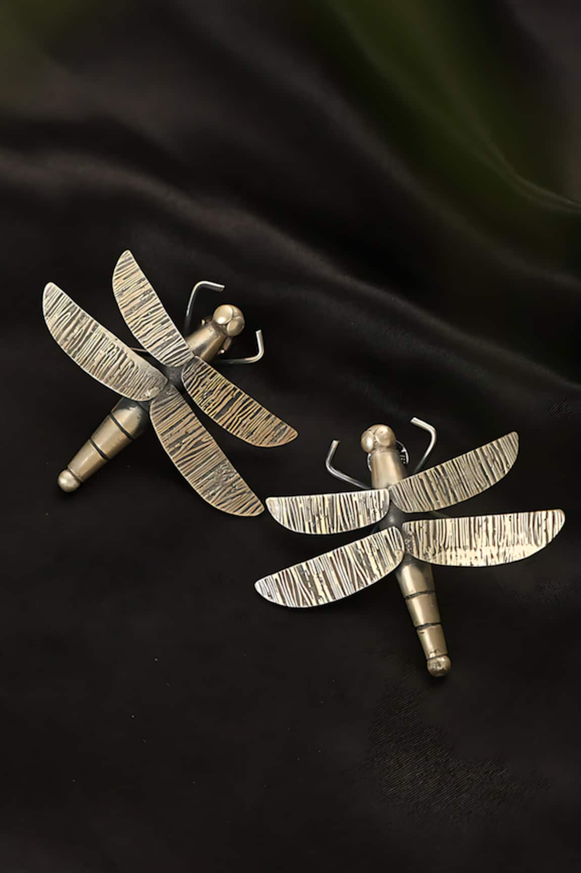 Mero Jewellery Dragonfly Carved Earrings