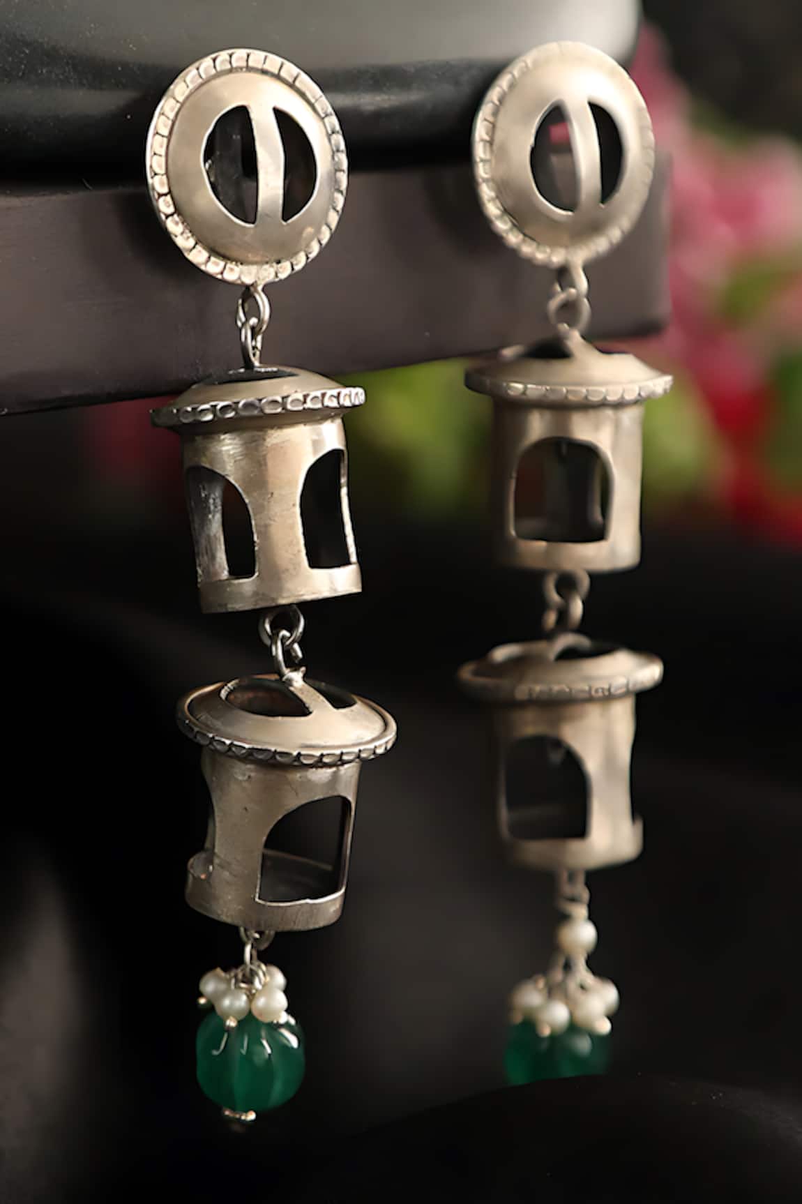 Mero Jewellery Onyx Stone Embellished Earrings