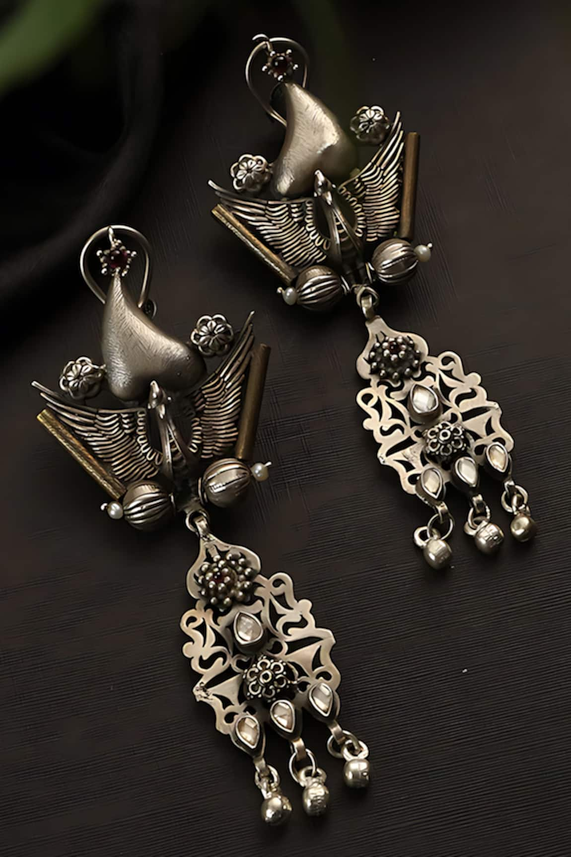 Mero Jewellery Wings Carved Danglers