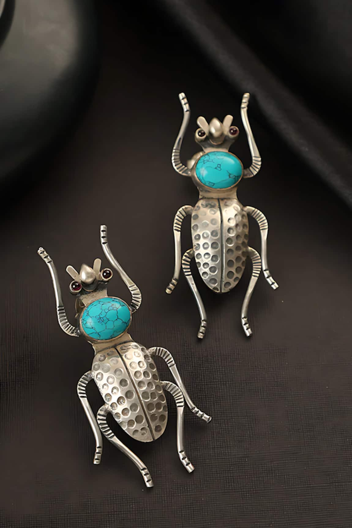 Mero Jewellery Bug Carved Earrings