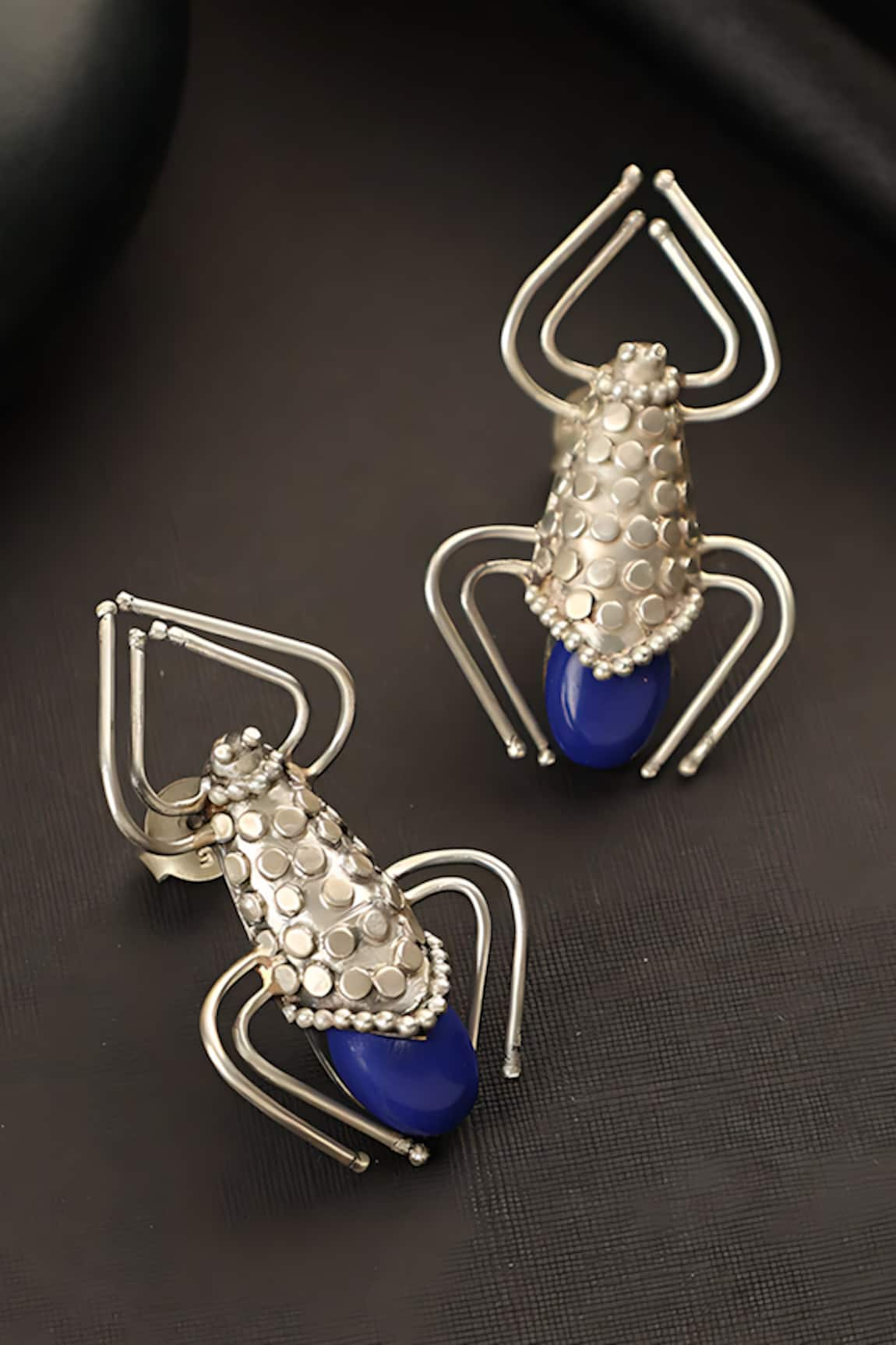 Mero Jewellery Lapis Stone Embellished Earrings