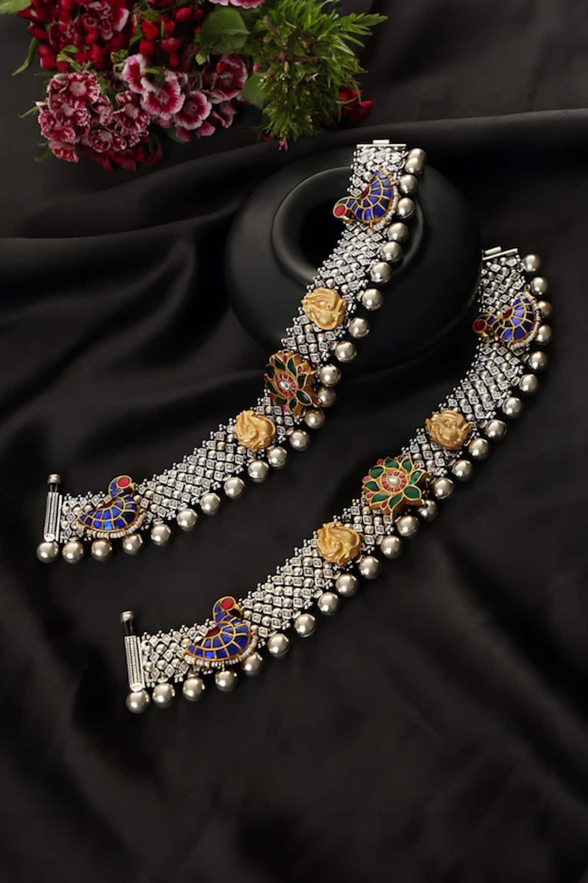 Mero Jewellery Embellished Payals - Set Of 2