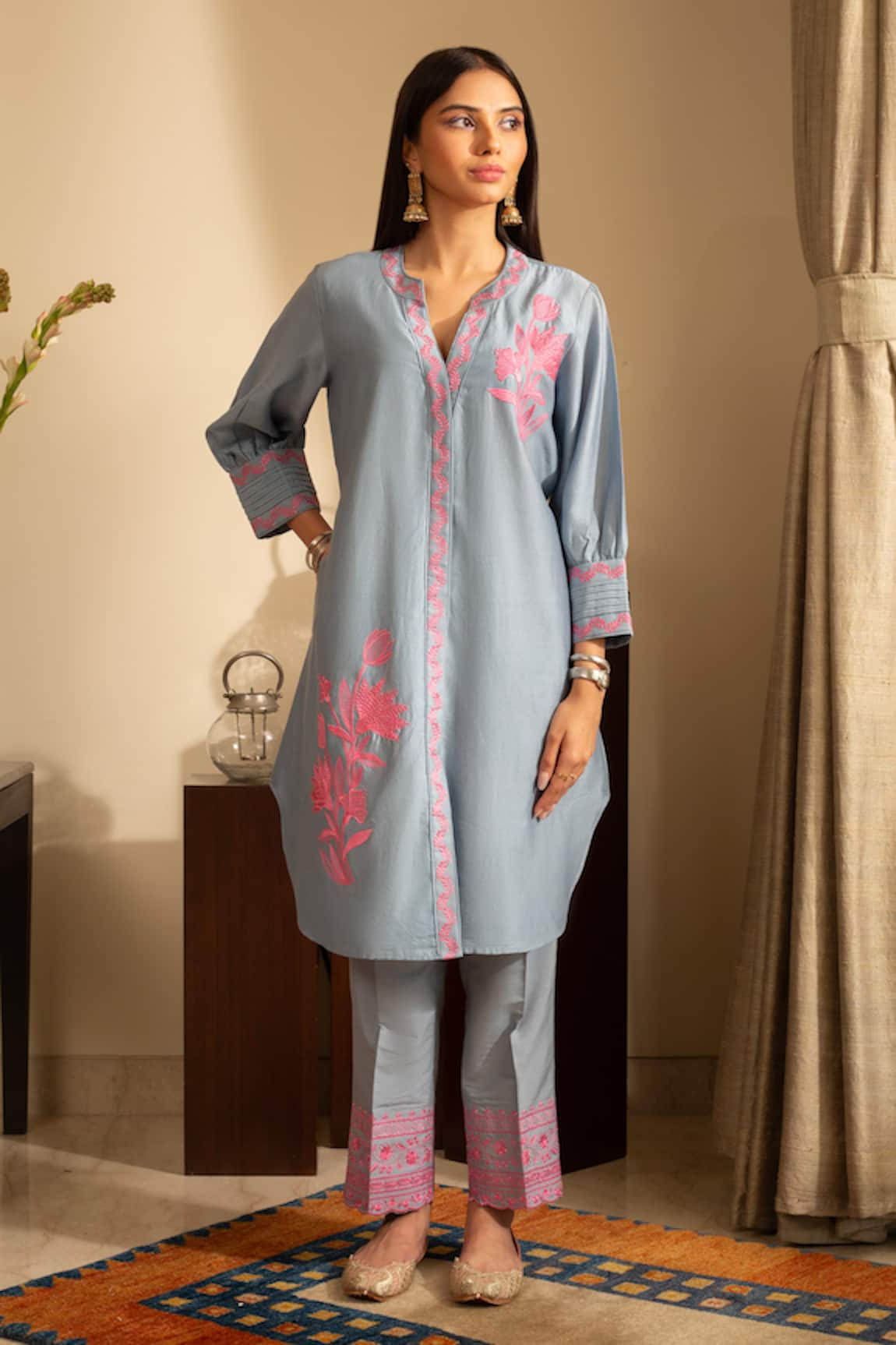 House of Inari Gul-meh Embroidered Straight Kurta With Pant