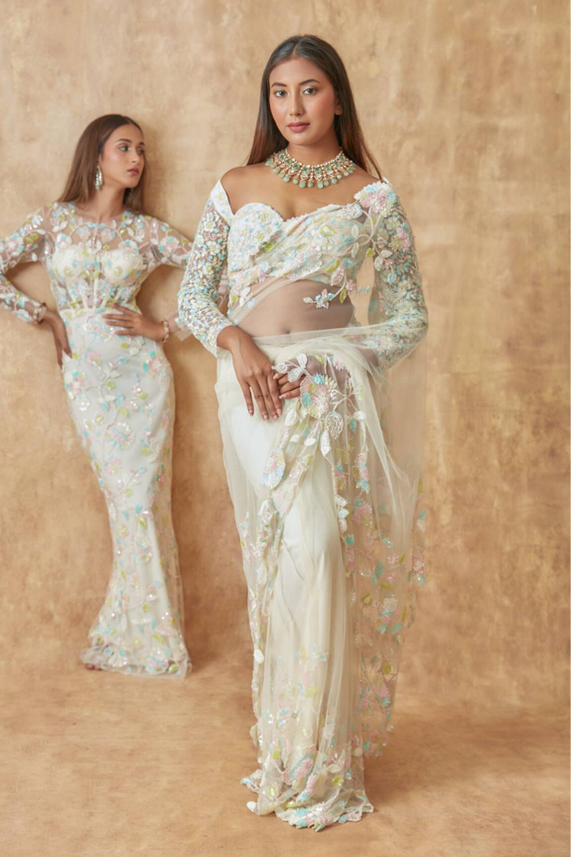 Premya By Manishii Floral Hand Embroidered Gown