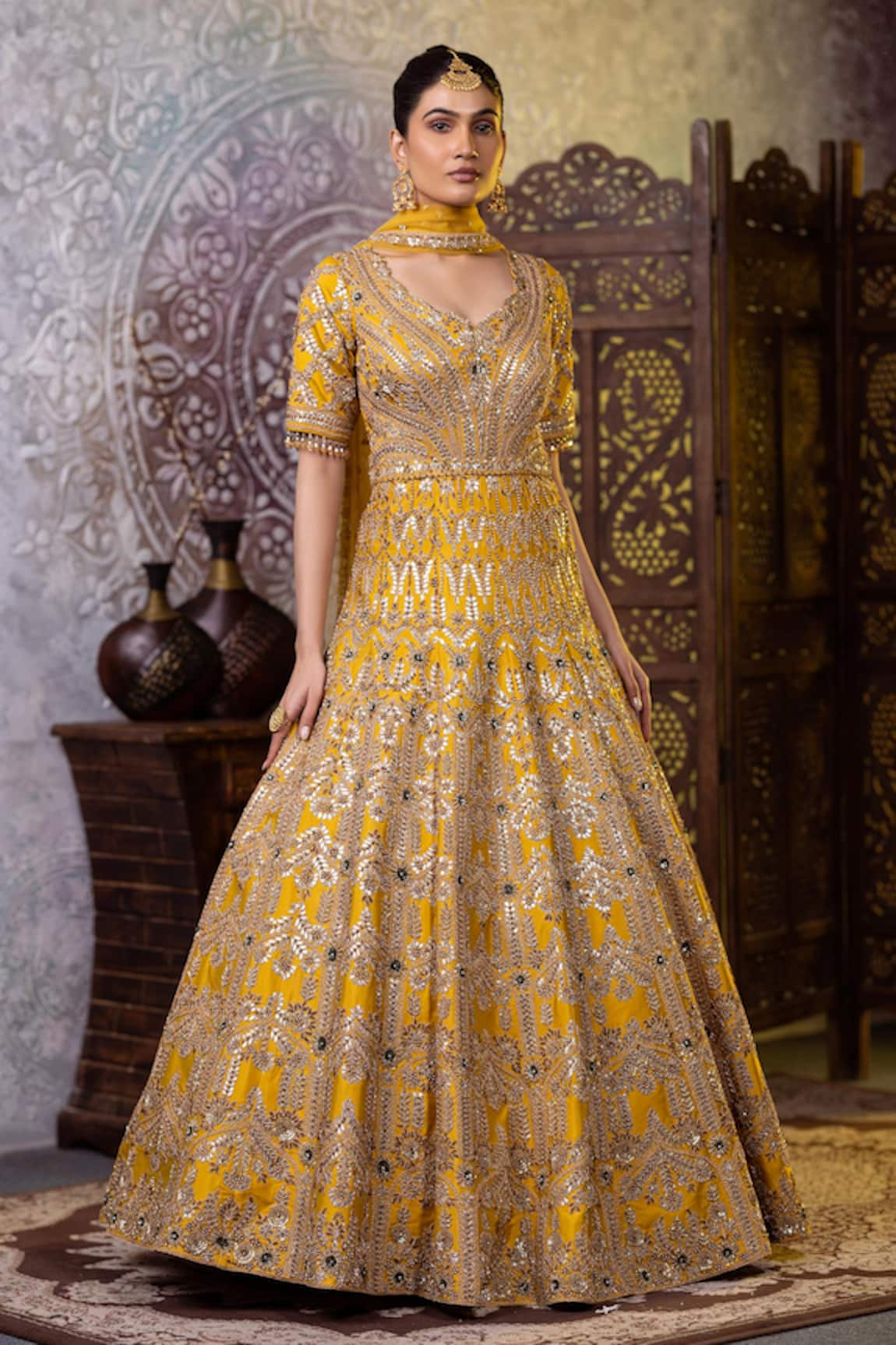 RAJ ARORA Gota Embroidered Anarkali With Dupatta