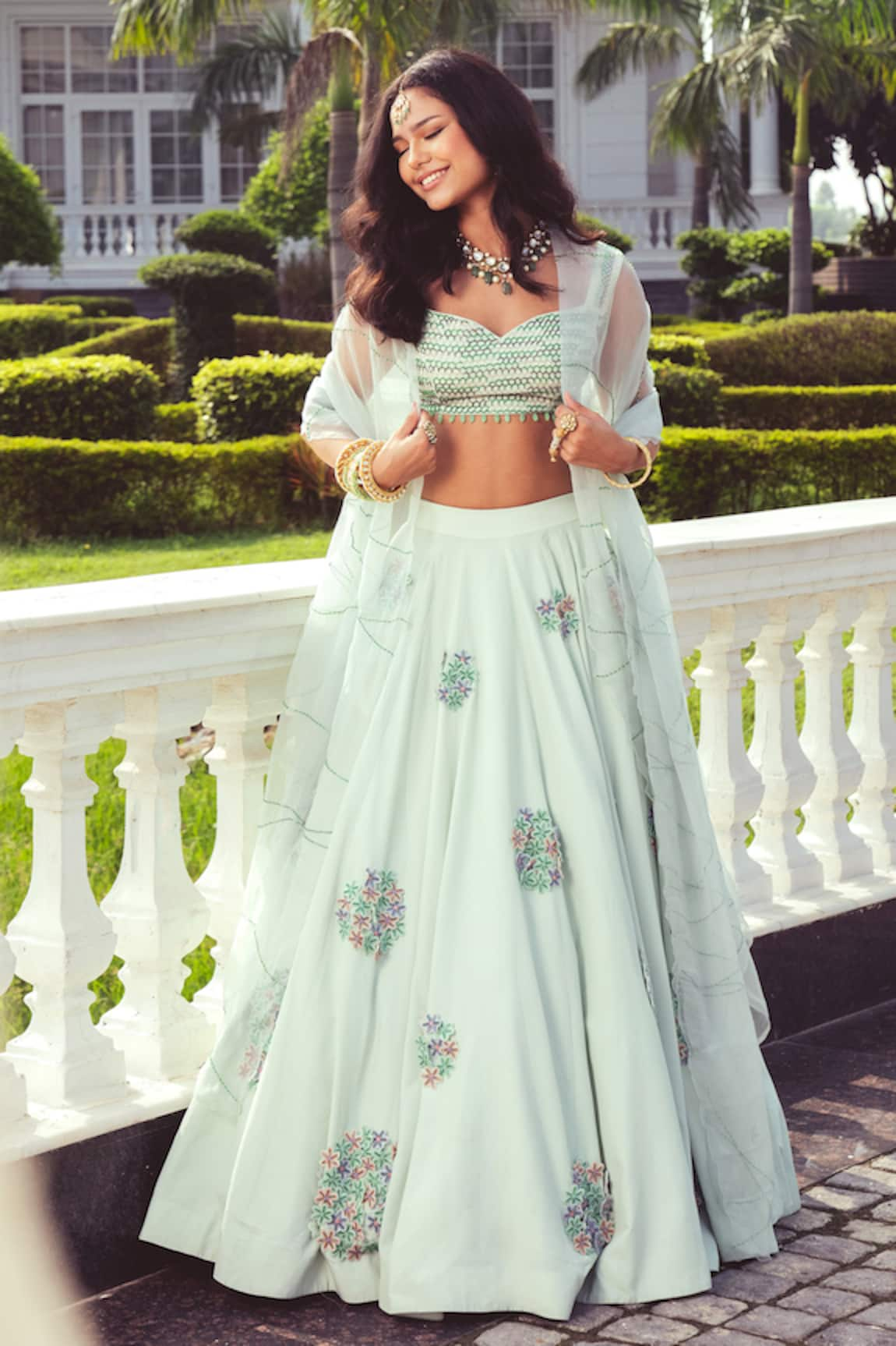 Khushboo Chugh Floral Applique Lehenga Set