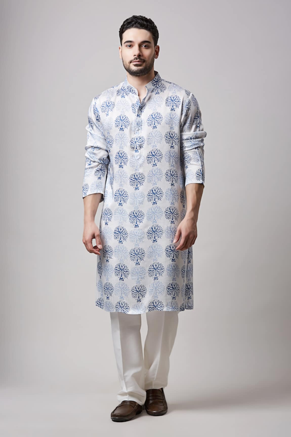 Sanjev Marwaaha Hand Block Print Kurta & Pant Set