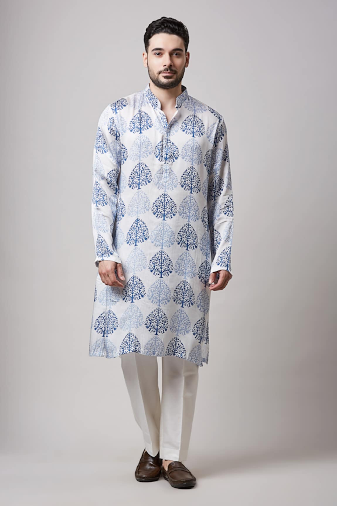 Sanjev Marwaaha Hand Block Print Kurta & Pant Set