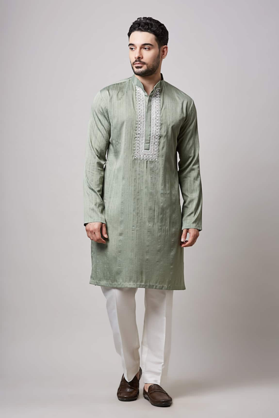 Sanjev Marwaaha Embroidered Bundi Kurta Set