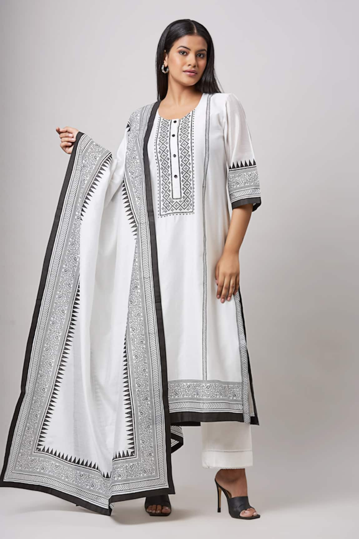 Sanjev Marwaaha Hand Block Print Kurta Set