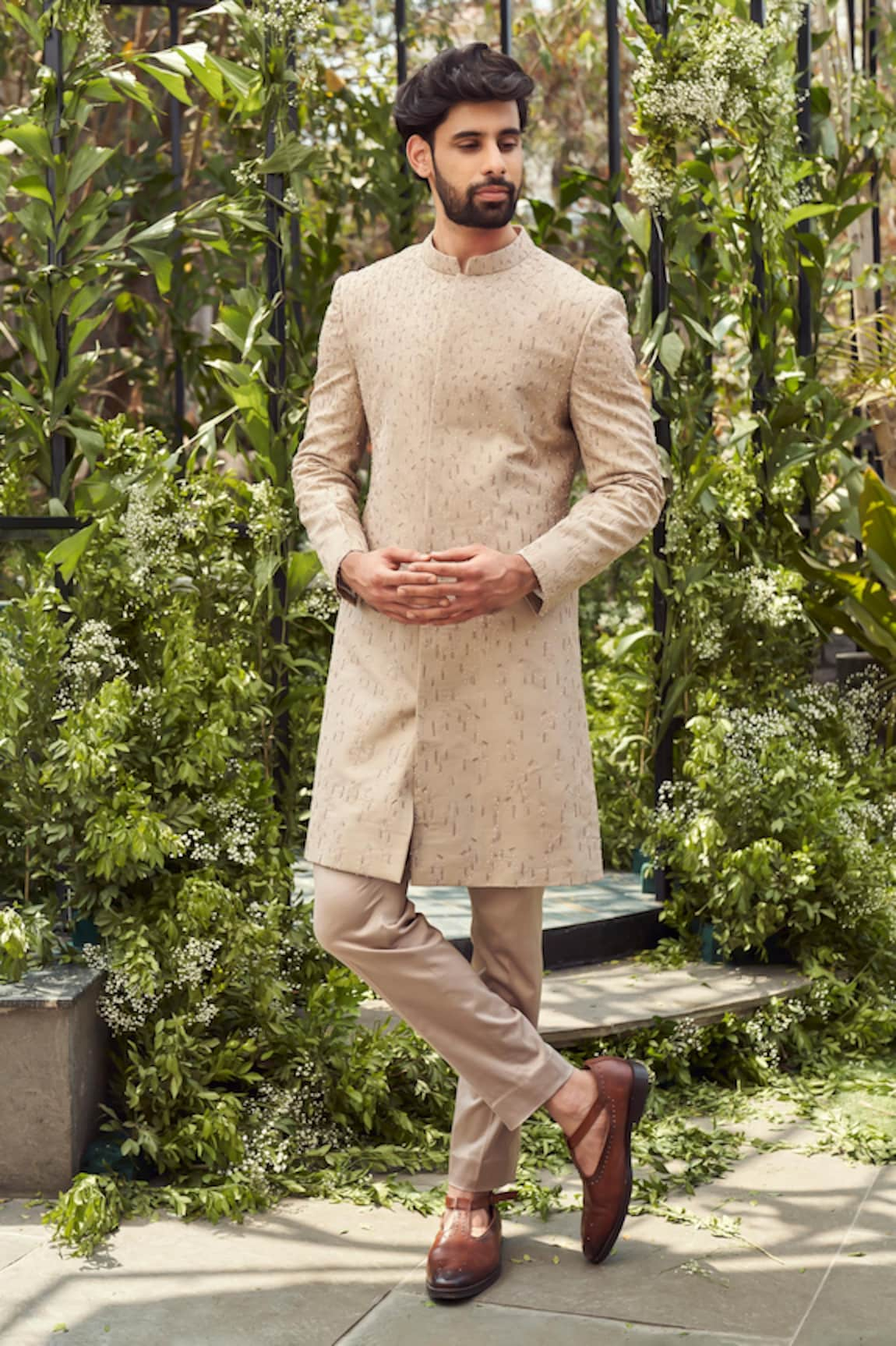 Varun Chakkilam Zari Embroidered Sherwani With Pant