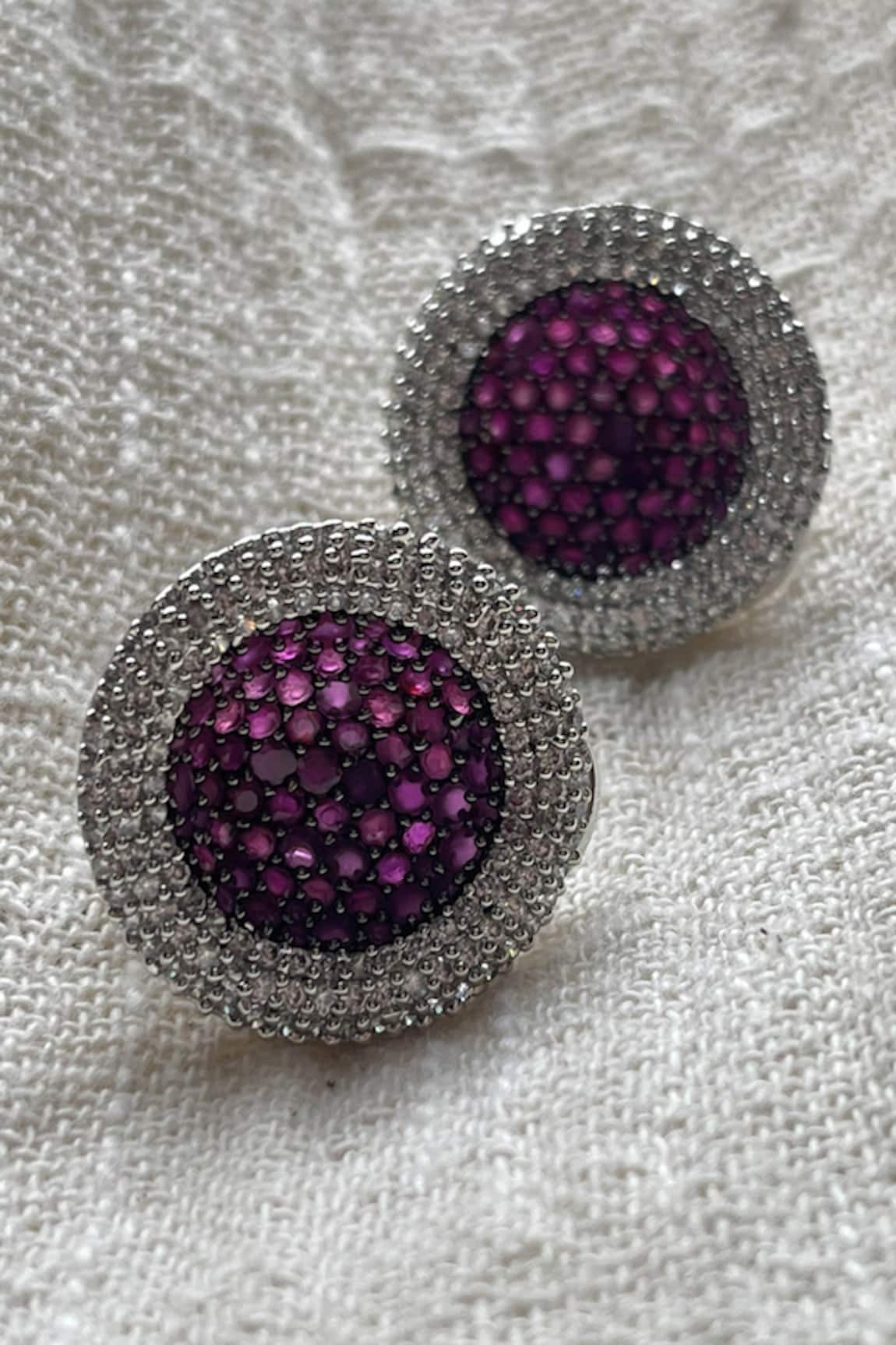 The Jewel Factor Splendor Embellished Round Stud Earrings