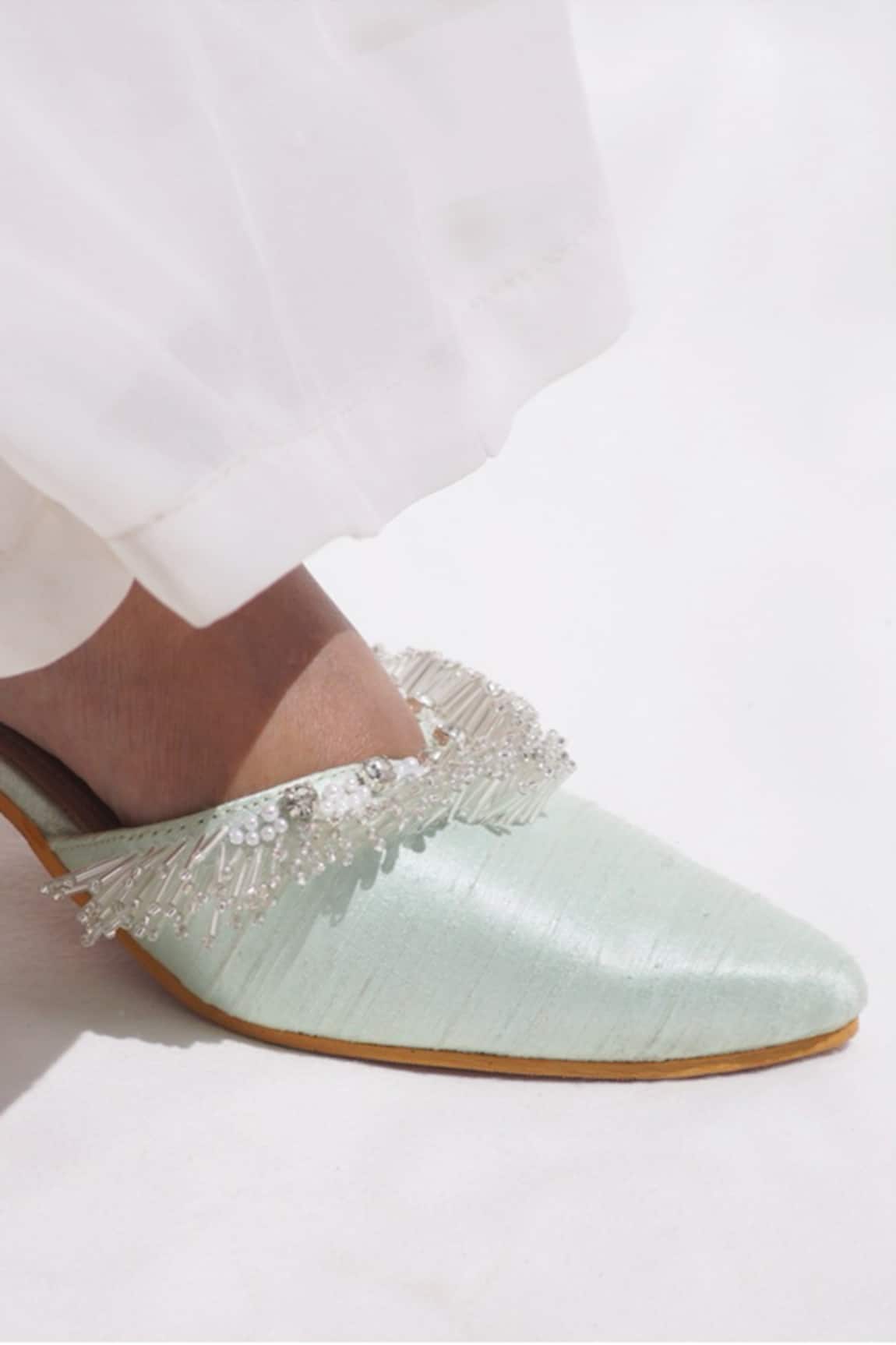 Shradha Hedau Footwear Couture Octavia Bead & Pearl Embellished Mules