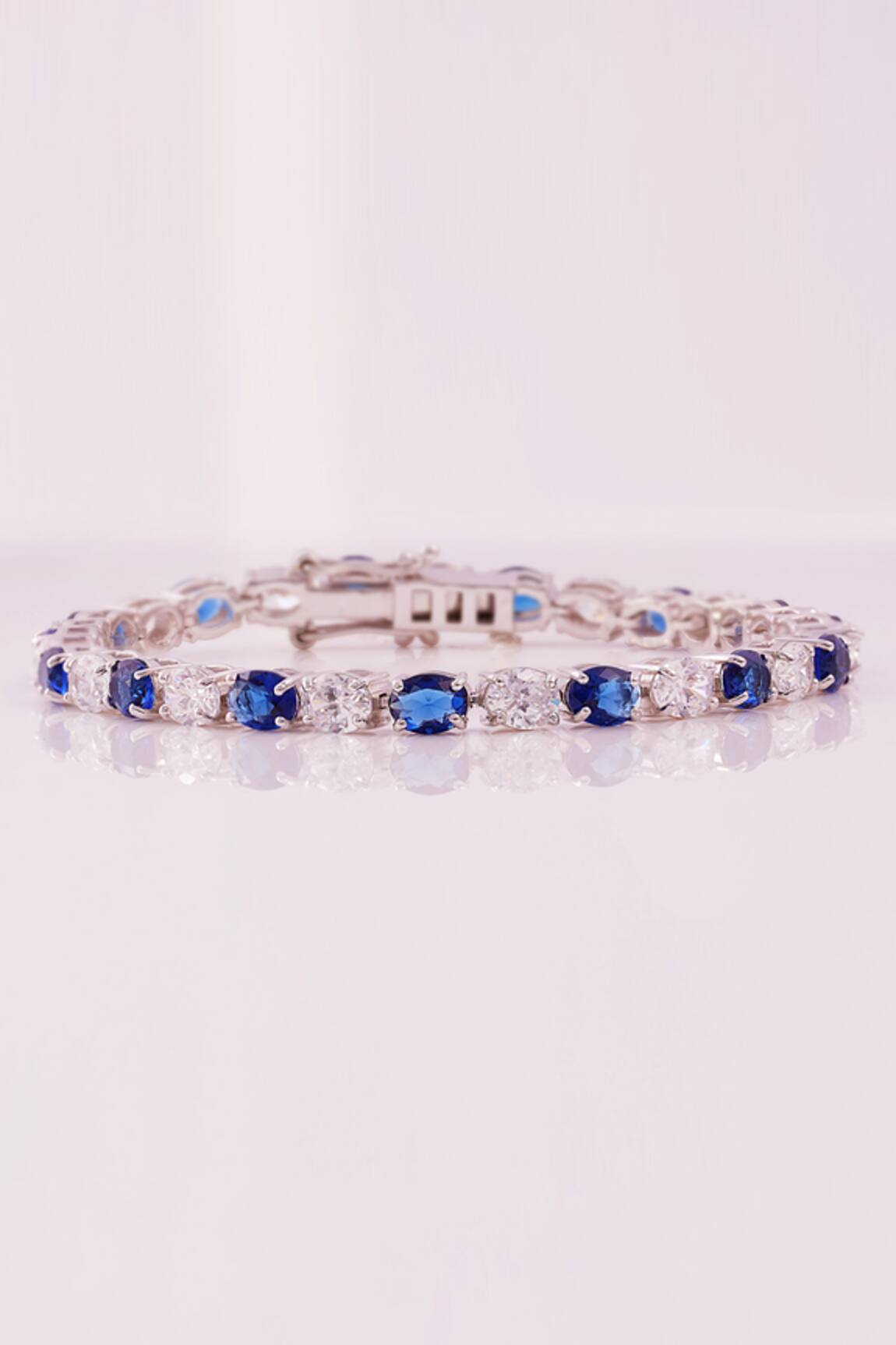 Prata Alea Oval Stone Tennis Bracelet 