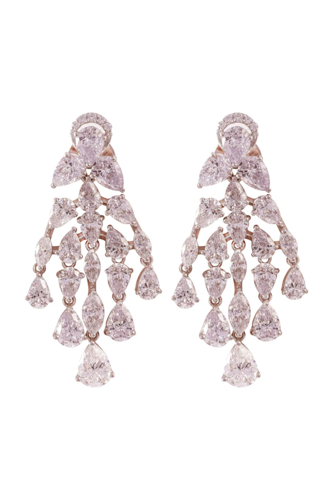 PRATA Luminoso Vogue Studded Chandelier Earrings