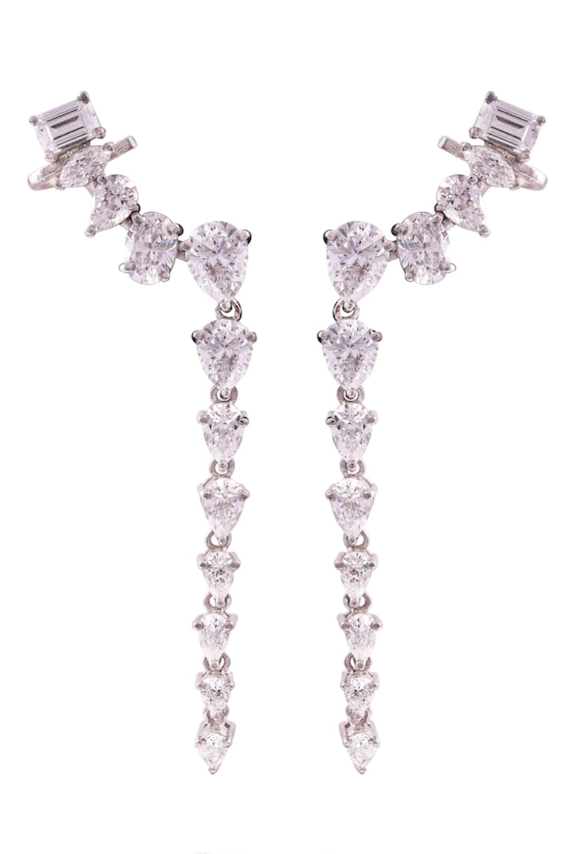 PRATA Melange Cascade Stone Climber Earrings