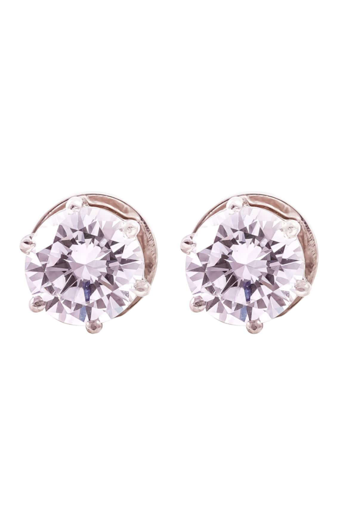 PRATA Round Solitaire Stone Studs