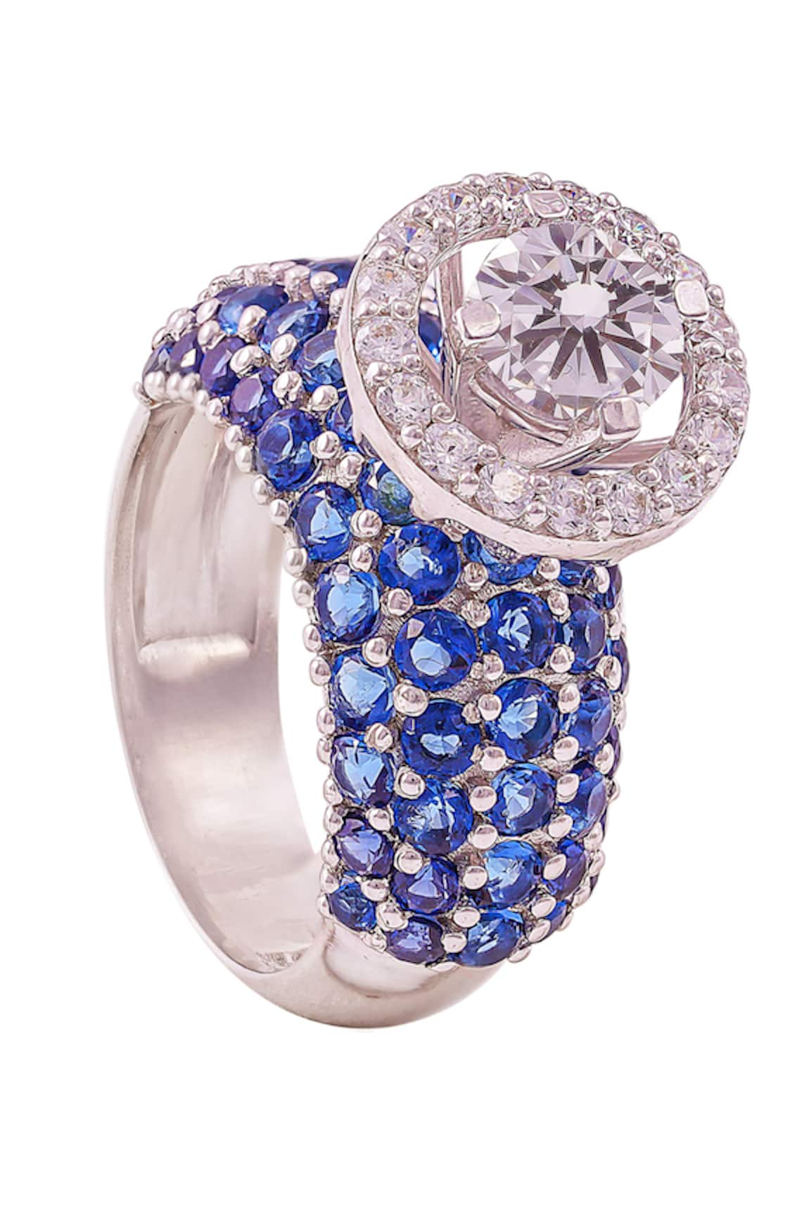 PRATA Radiant Gemstone Crown Ring