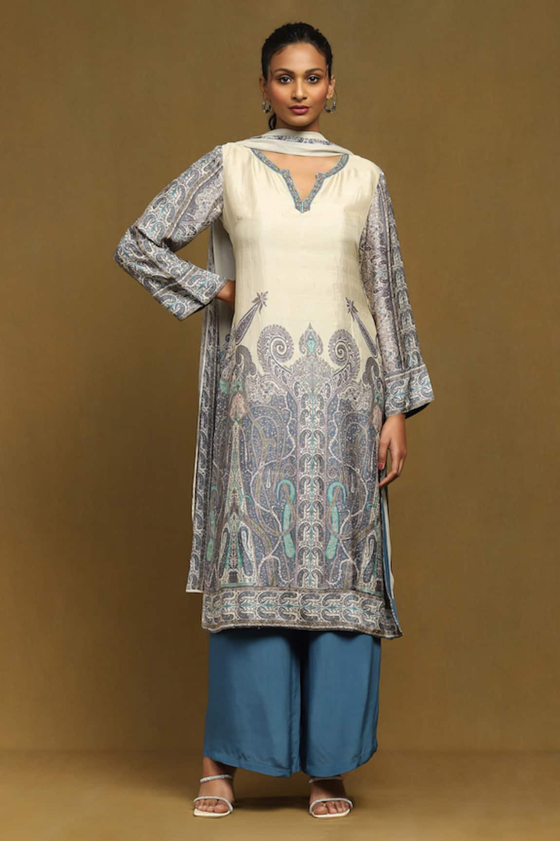 Ritu Kumar Joshika Paisley Print Kurta Pant Set