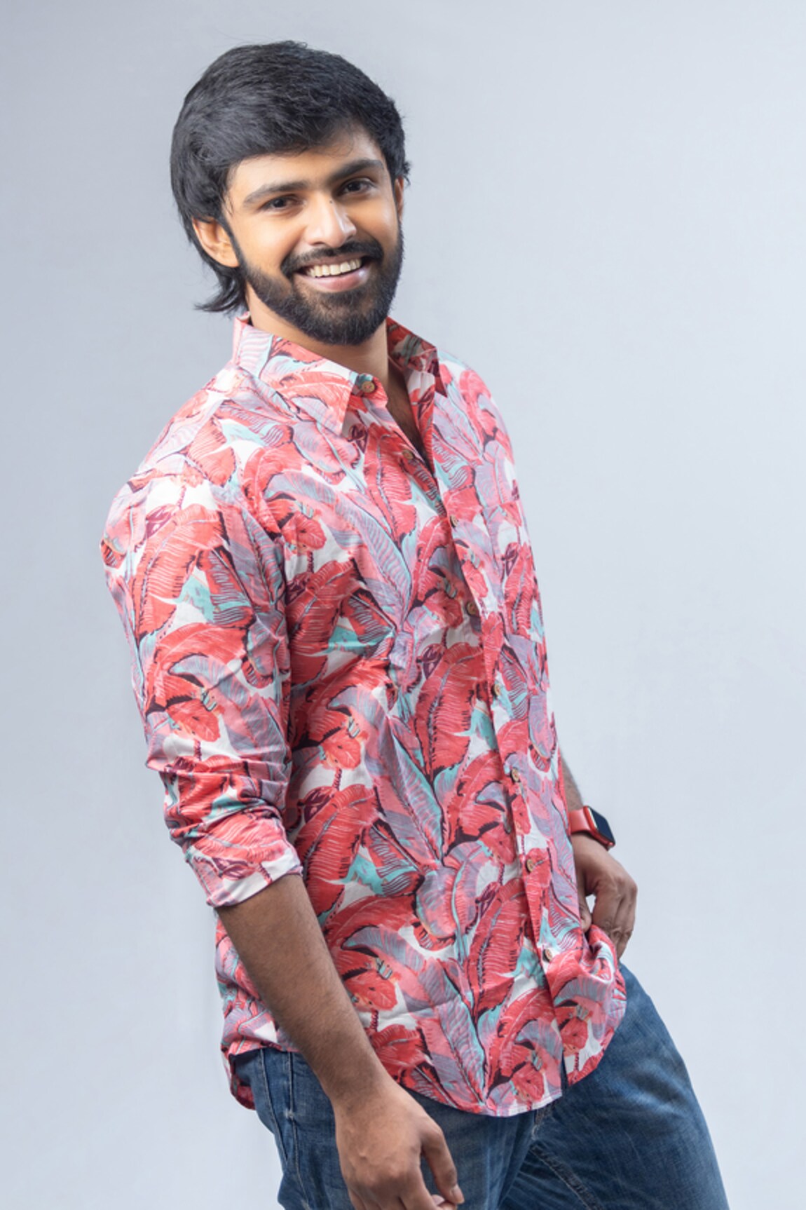 Gulaal Palm Leaf Print Button Down Shirt