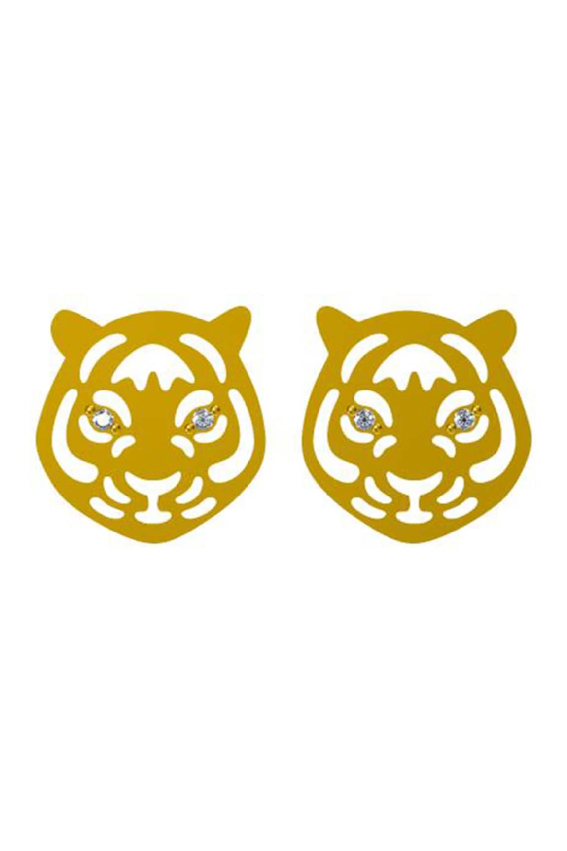 Tsara Tiger Shaped Cutwork Earrings