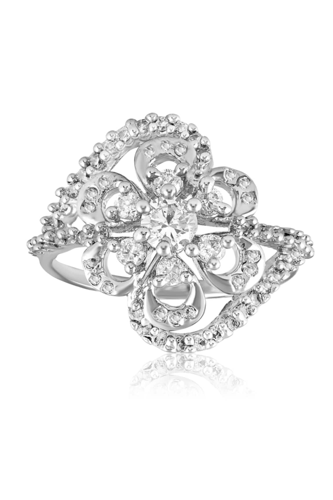 Tsara Floral Bow Carved Cutwork Ring