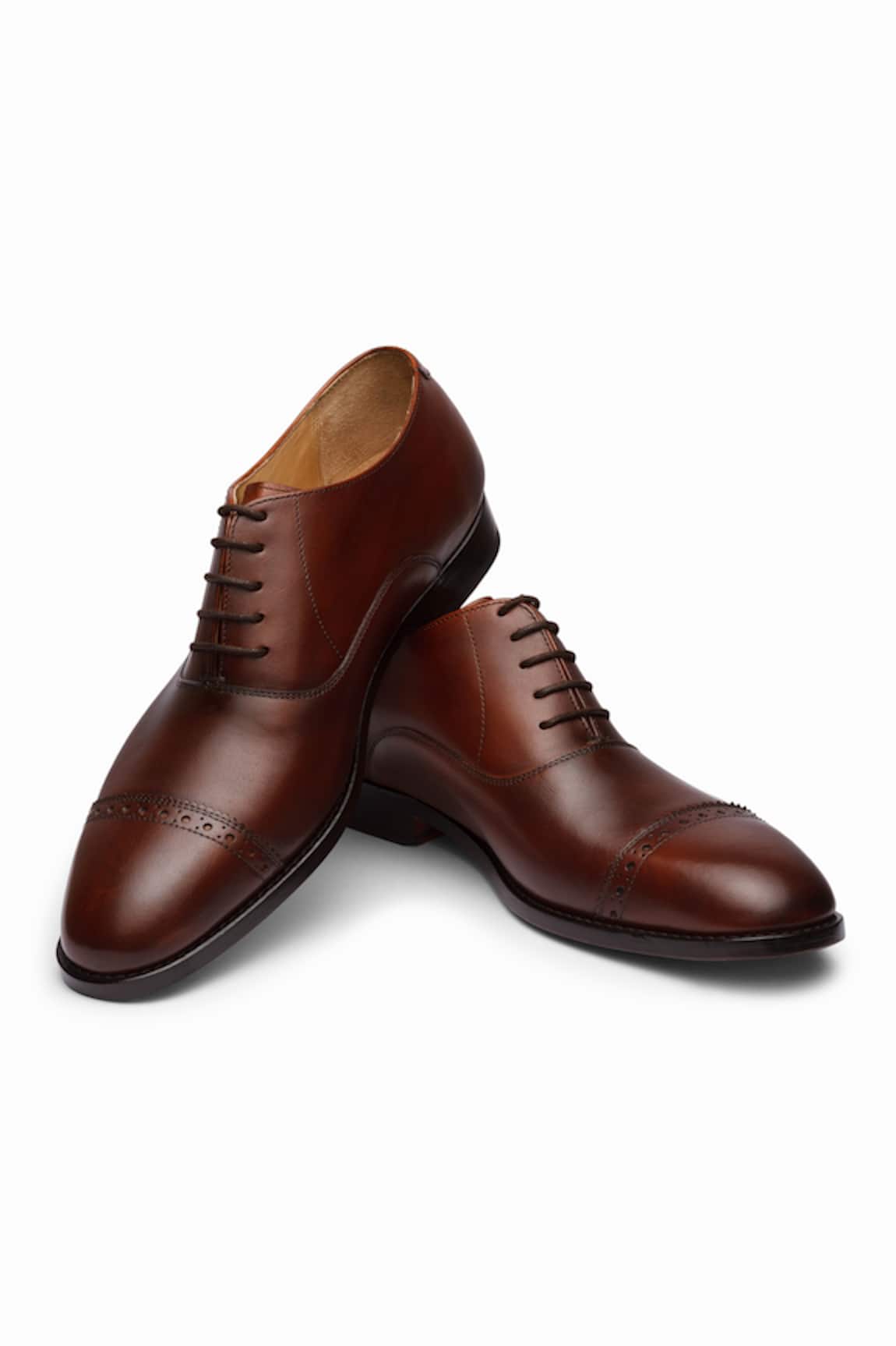 3DM LIFESTYLE Quarter Brogue Oxford Leather Shoes