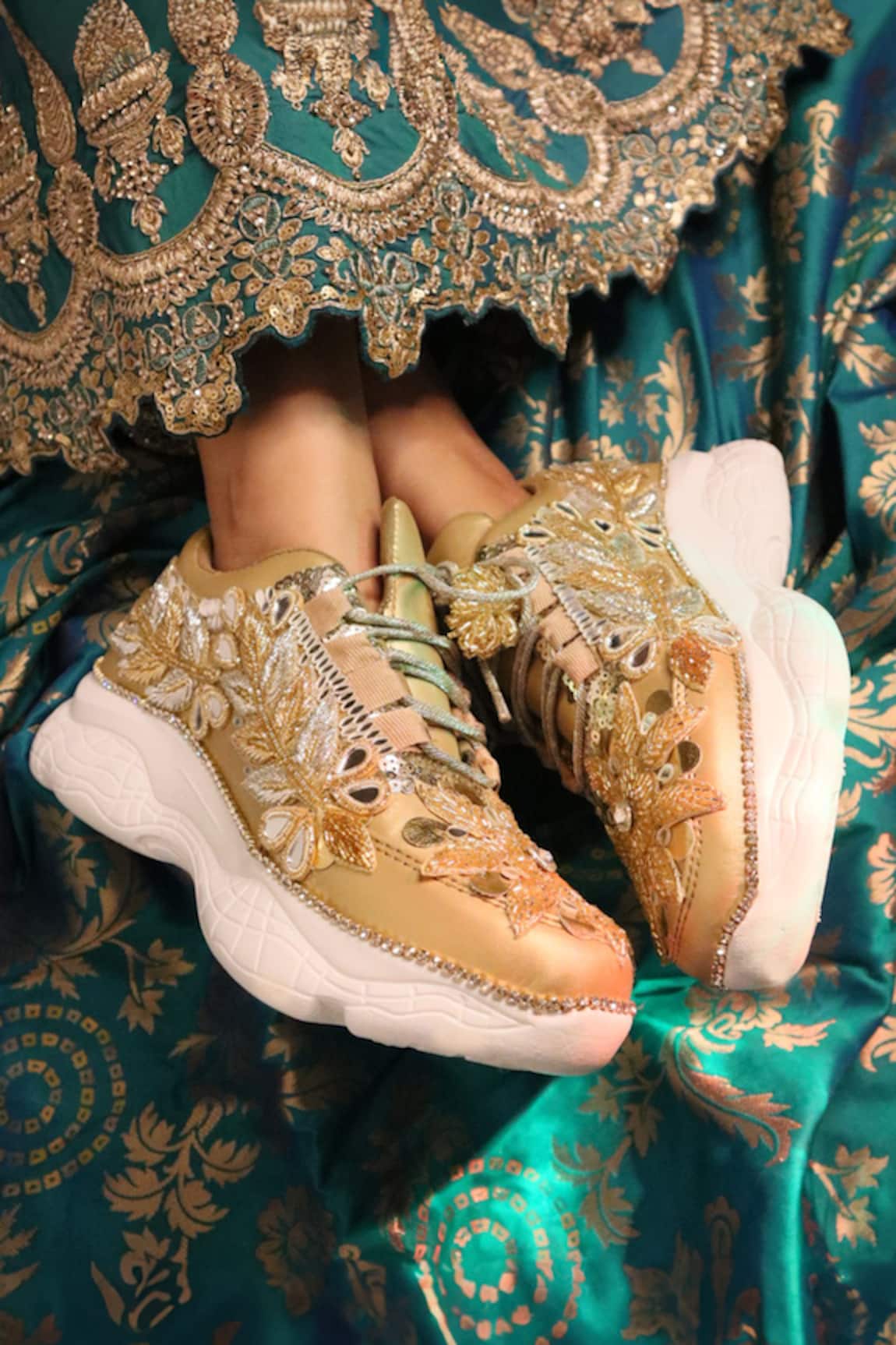 Chal Jooti Swarn Mahal Floral Patchwork Sneakers