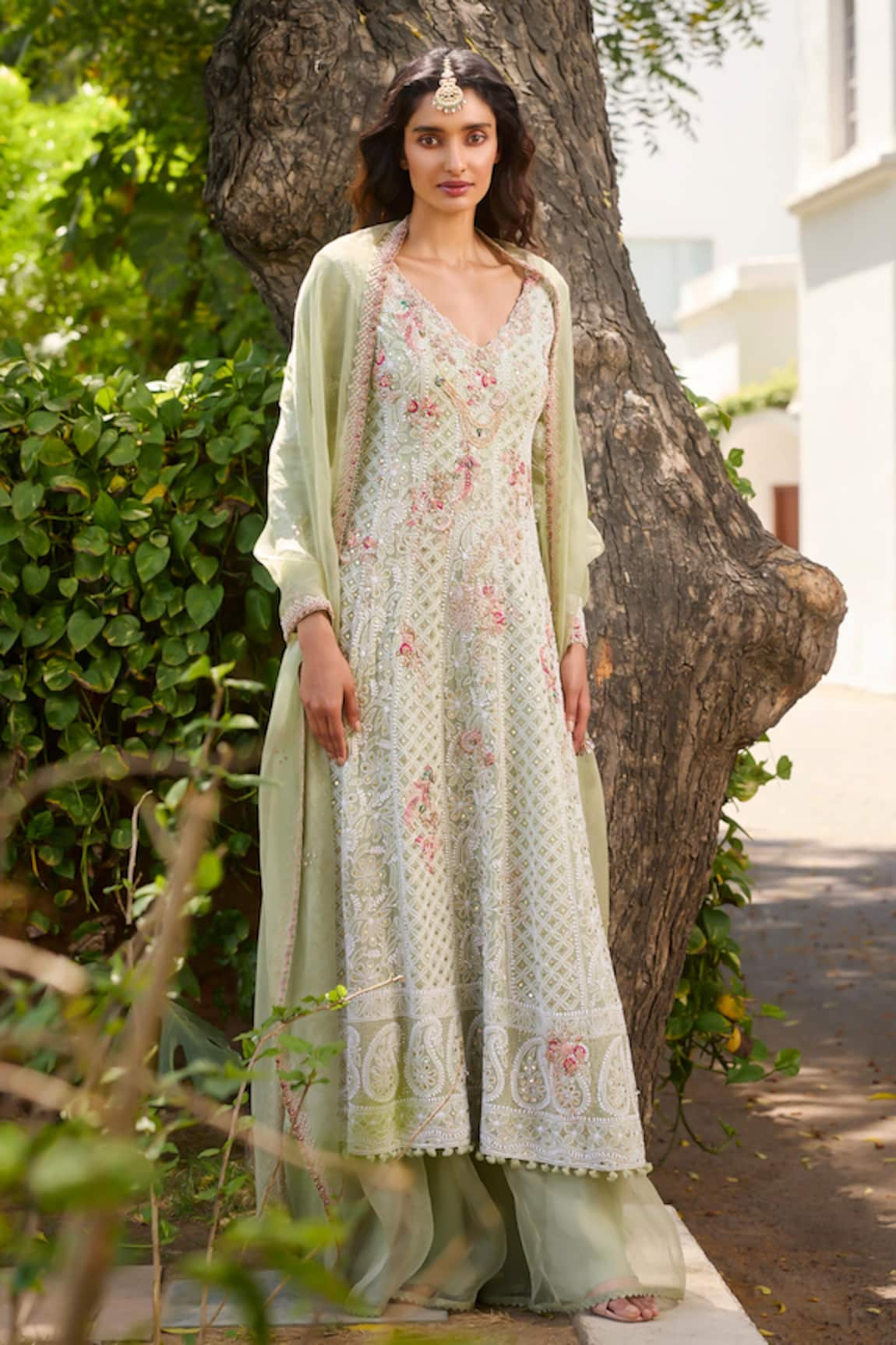 Dolly J Arabella Chikankari Embroidered Kalidar Sharara Set