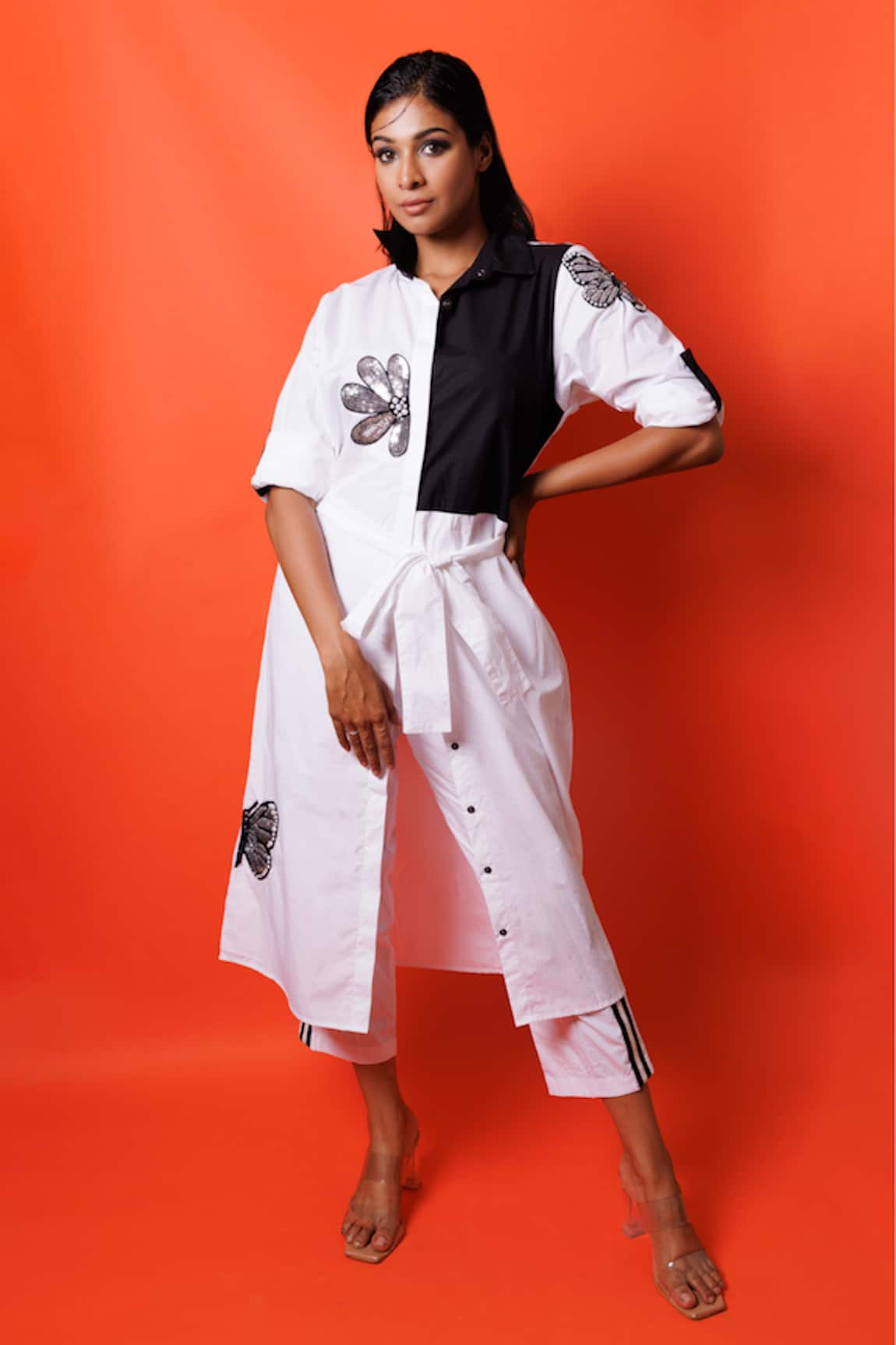 Richaa Goenka Hand Embroidered Trench Shirt & Pant Set