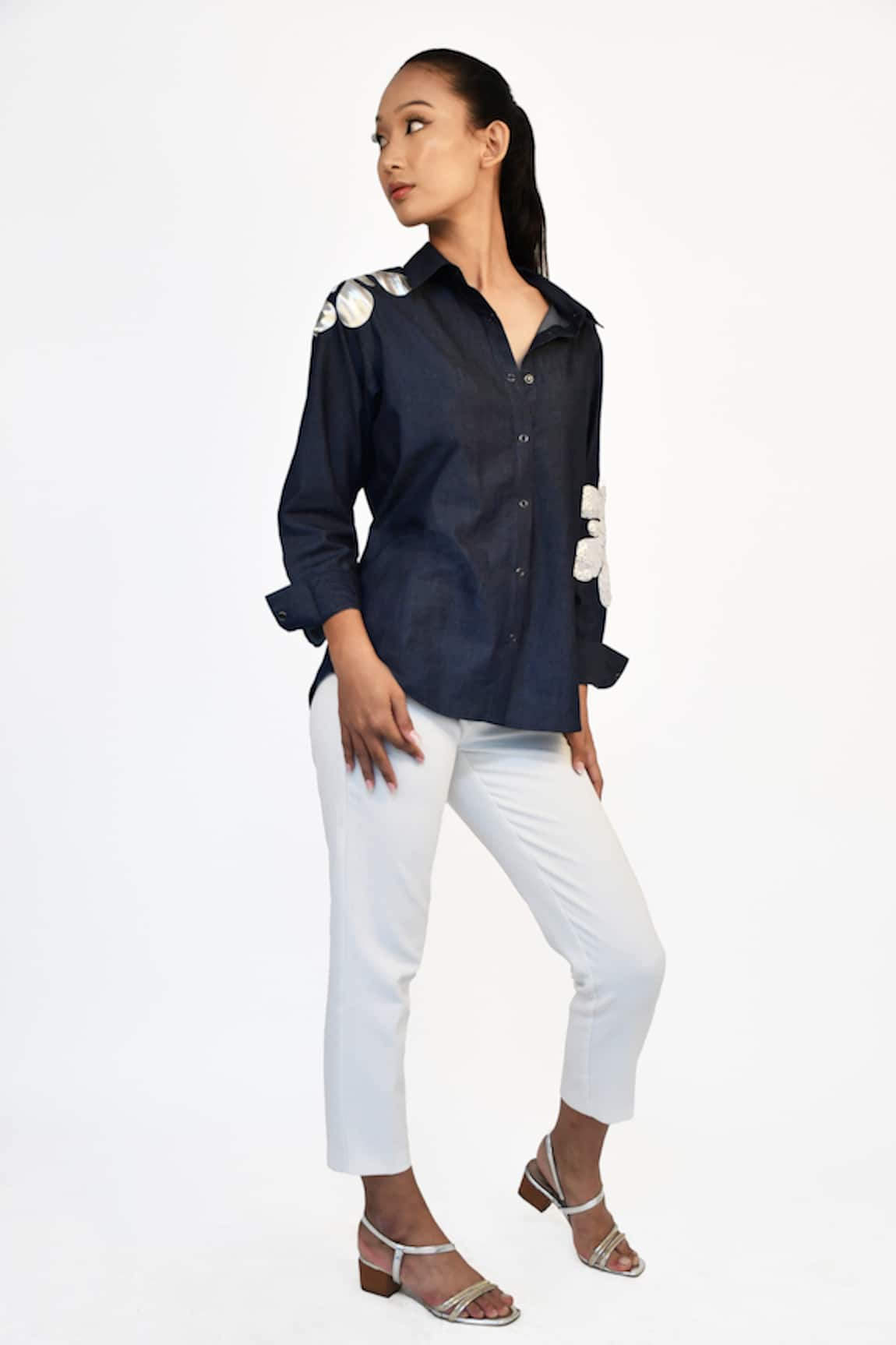 Richaa Goenka Patchwork Hand Embroidered Shirt