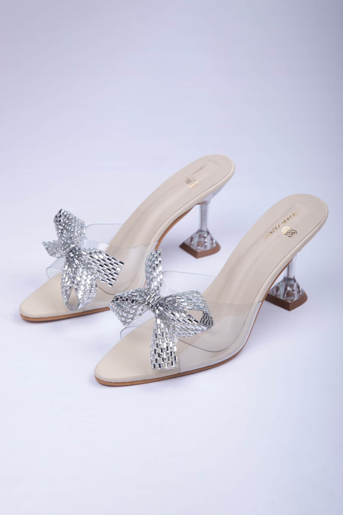 Schon Zapato Sparkling Bow Embellished Heels