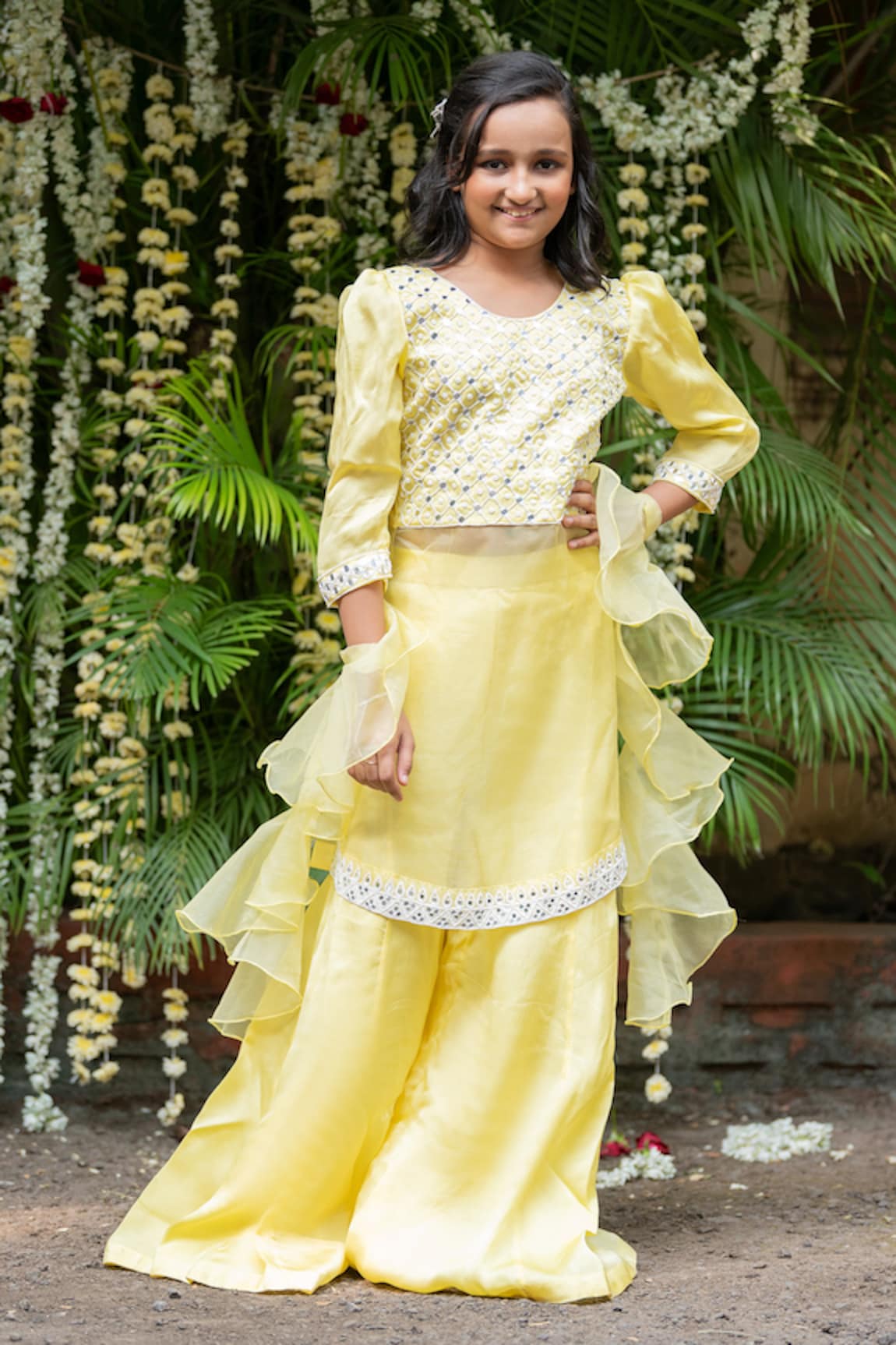 Kirti Agarwal - Pret N Couture Hand Embroidered Kurta Palazzo Set