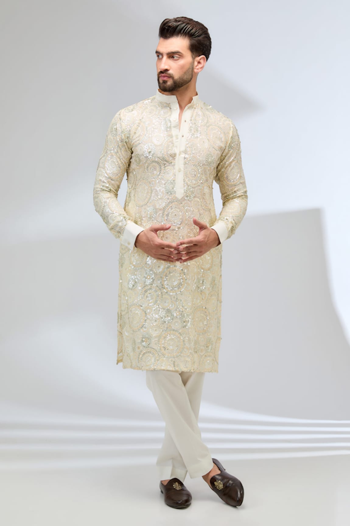 Rabani & Rakha Sequins Embroidered Kurta Set