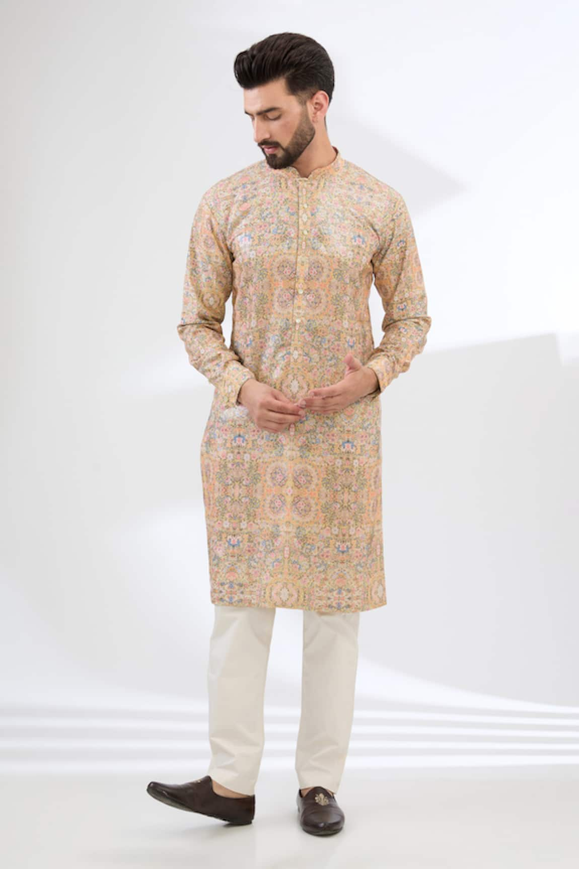 Rabani & Rakha Floral Pattern Kurta & Pant Set