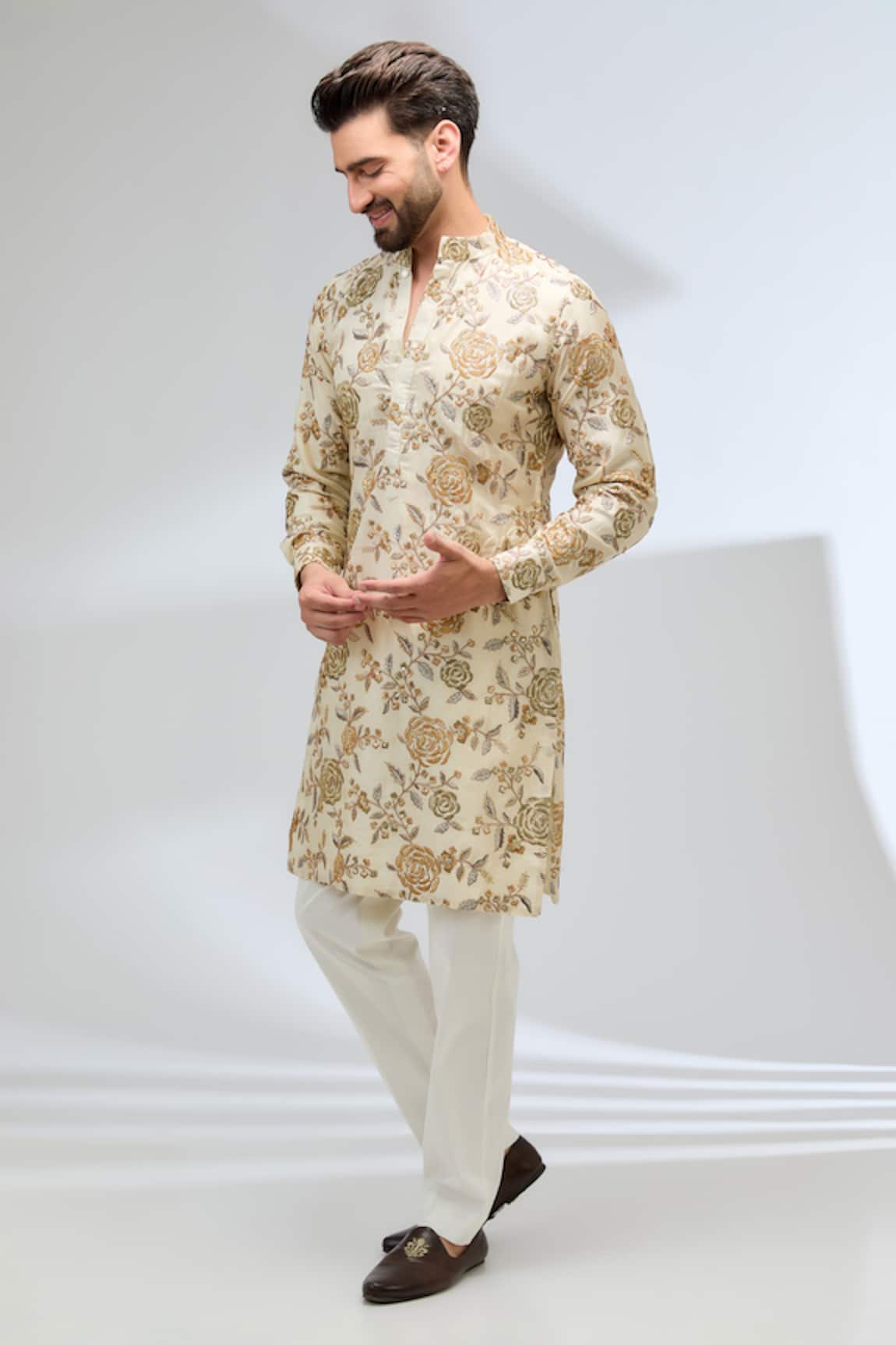 Rabani & Rakha Floral Embroidered Kurta & Pant Set