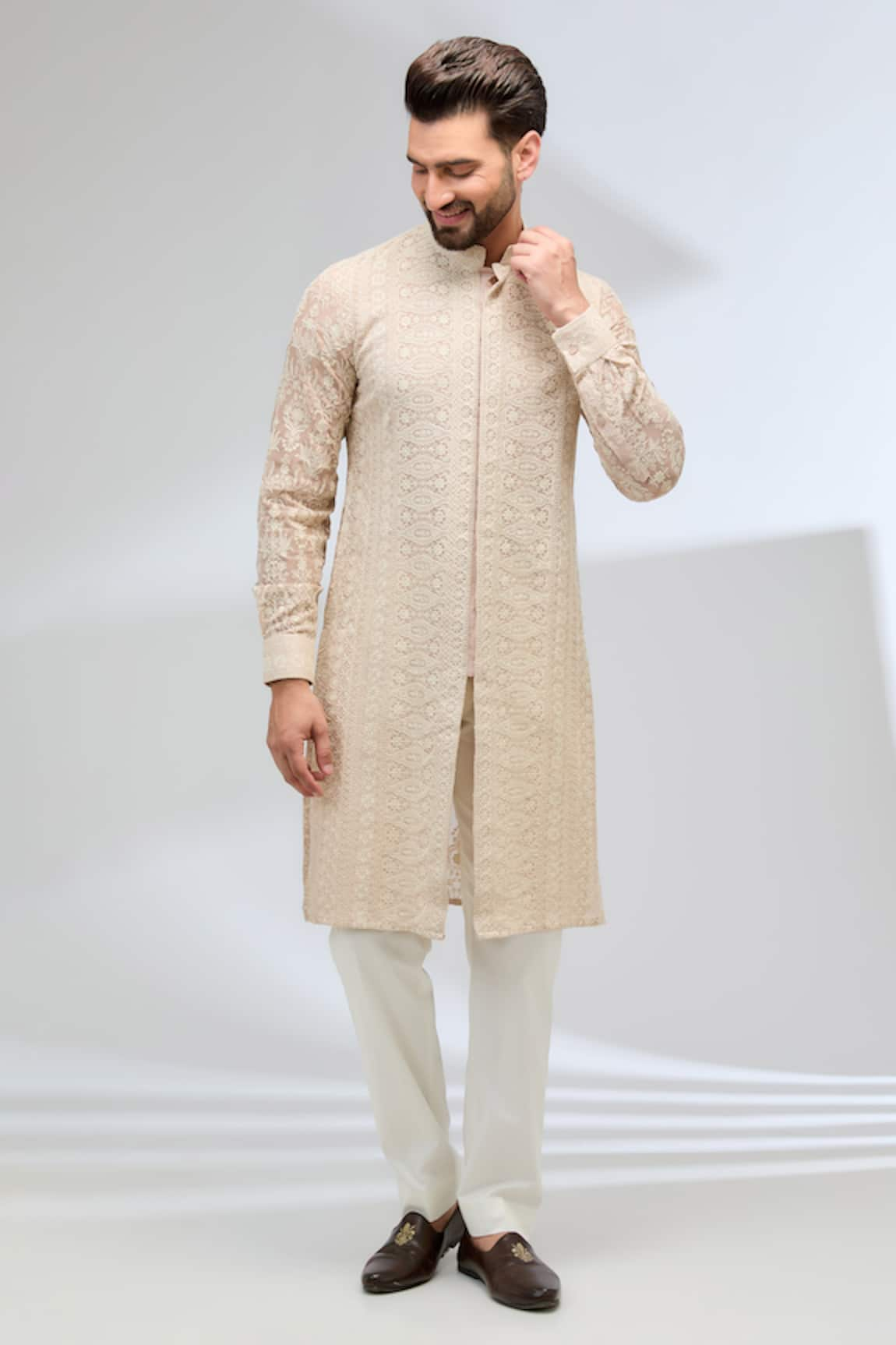 Rabani & Rakha Floral Work Kurta & Pant Set