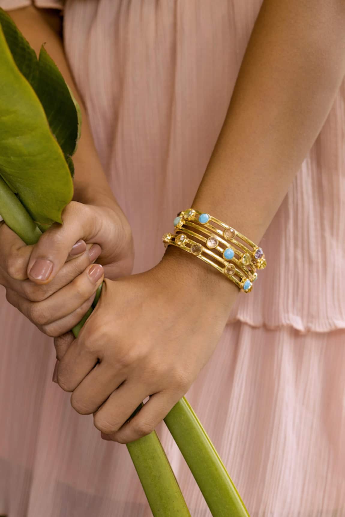 Ruuh Studios Multi Stone Studded Bangle