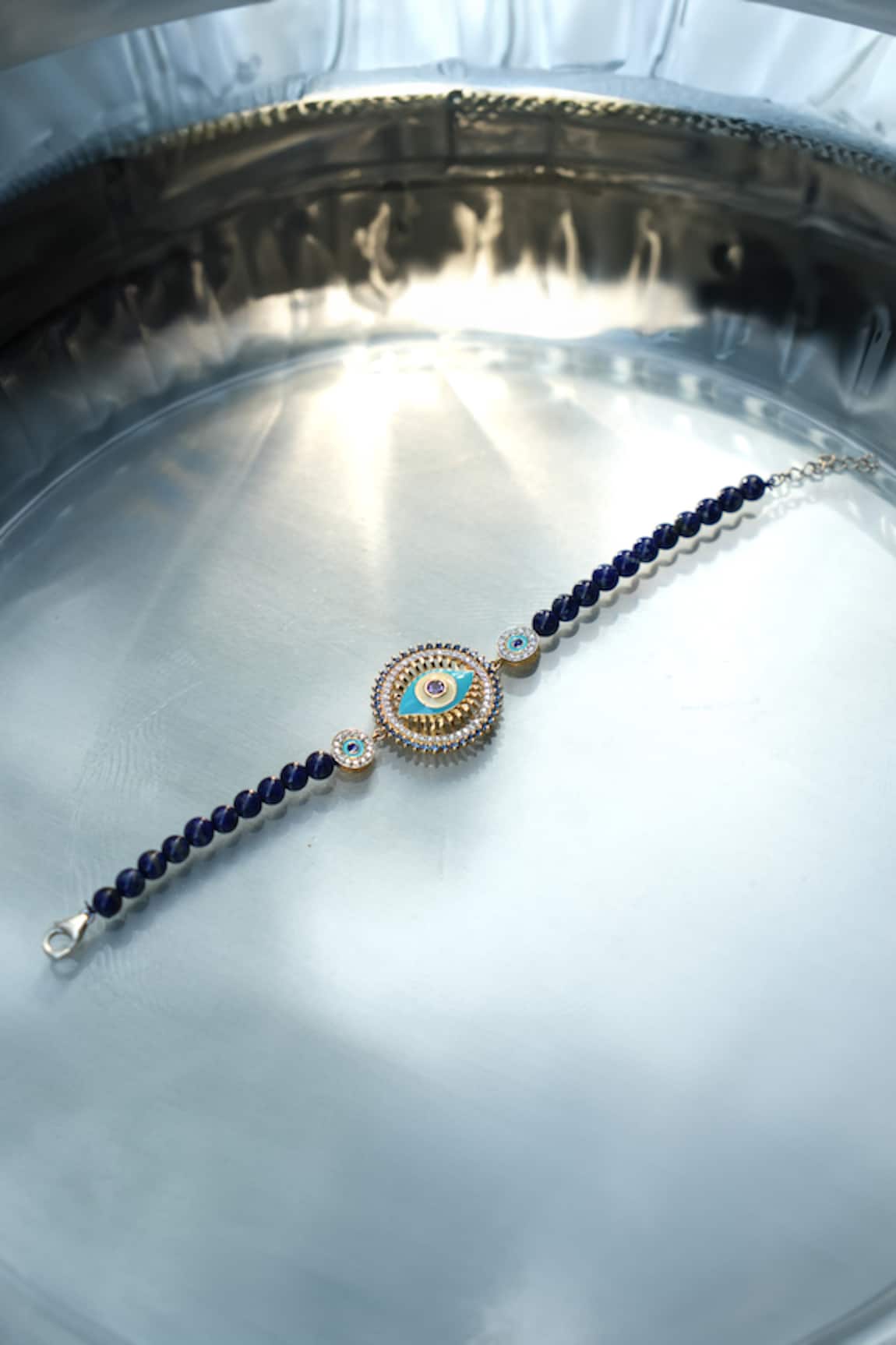 Ruuh Studios Lapiz Lazuli Evil Eye Bracelet