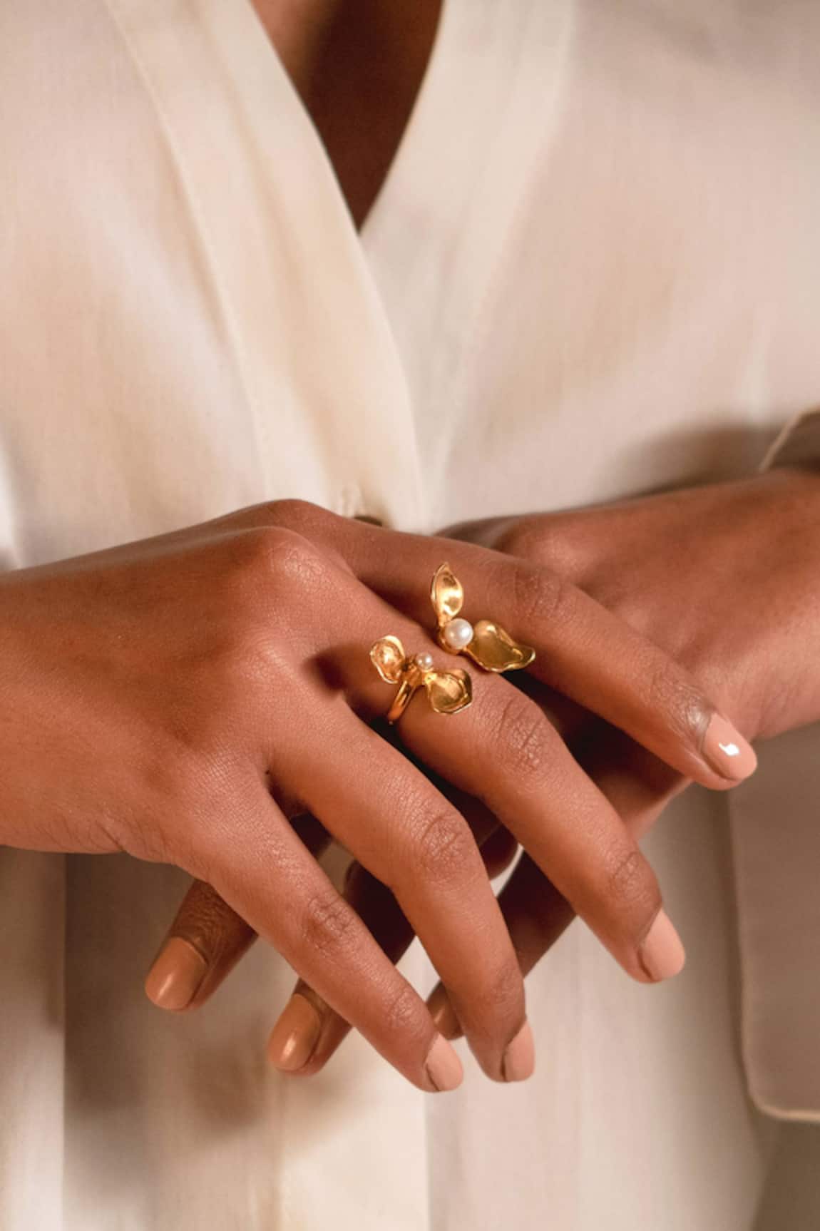 Ruuh Studios Pahi Pearl Embellished Ring