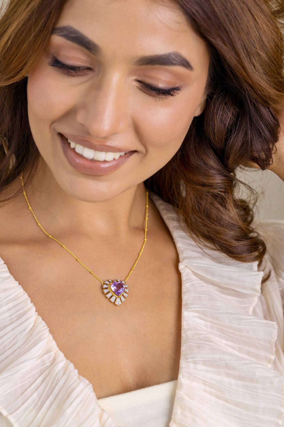 Ruuh Studios Radiance Heart Embellished Pendant Necklace