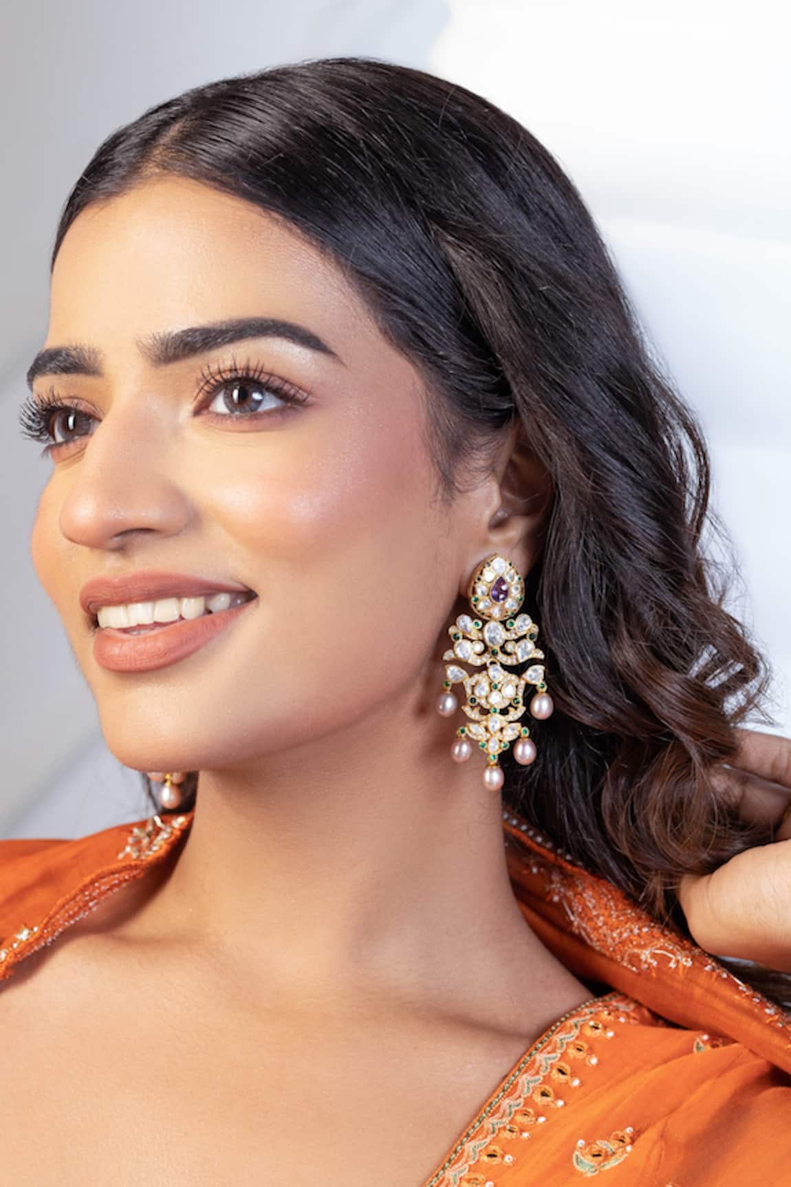 Ruuh Studios Moissanite & Nano Stone Embellished Earrings