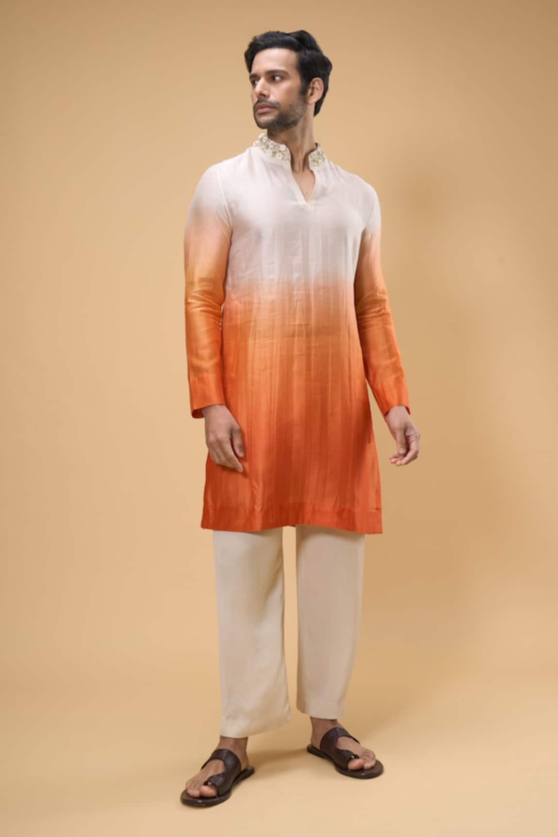 Taavare Chanderi Ombre Kurta With Pant