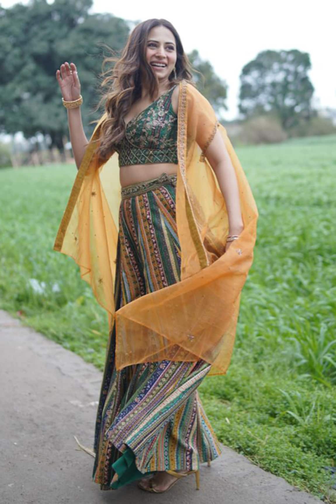 Kalista Noor Sheer Cape & Sharara Set 