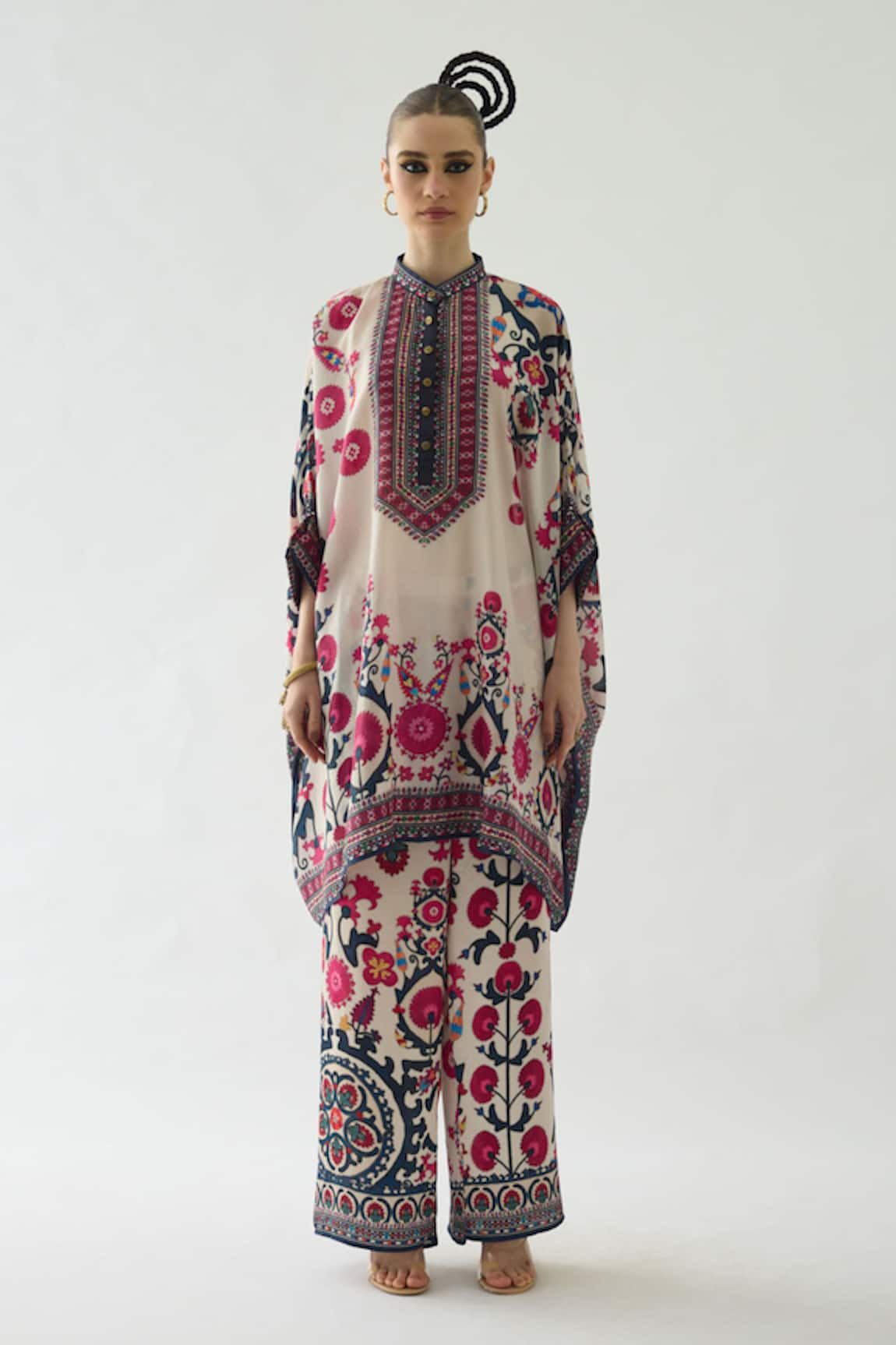 Rajdeep Ranawat Chanel Floral Print Tunic & Permaz Flared Pant Set