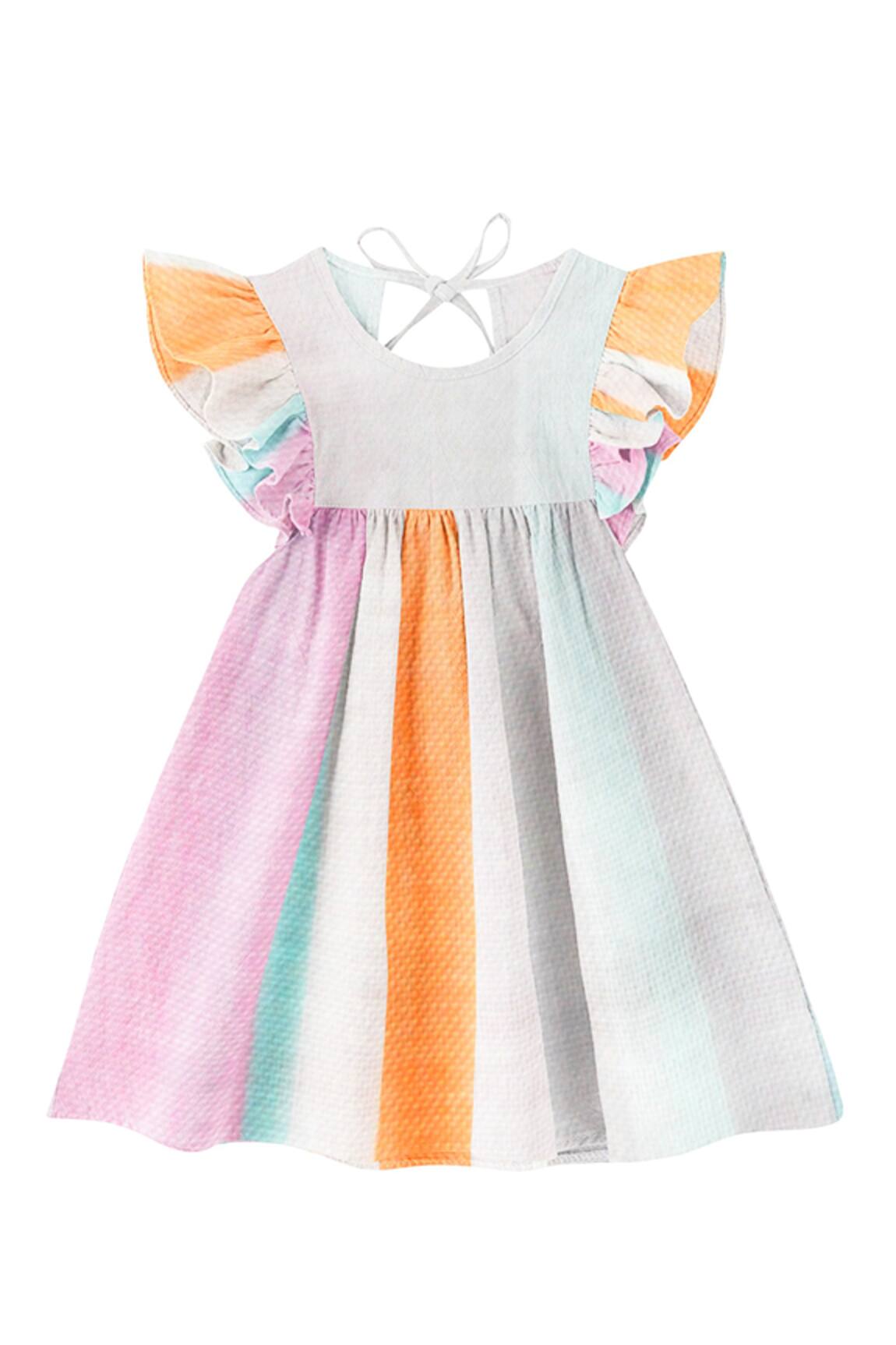 The Baby Atelier Frill Sleeve Striped Night Dress